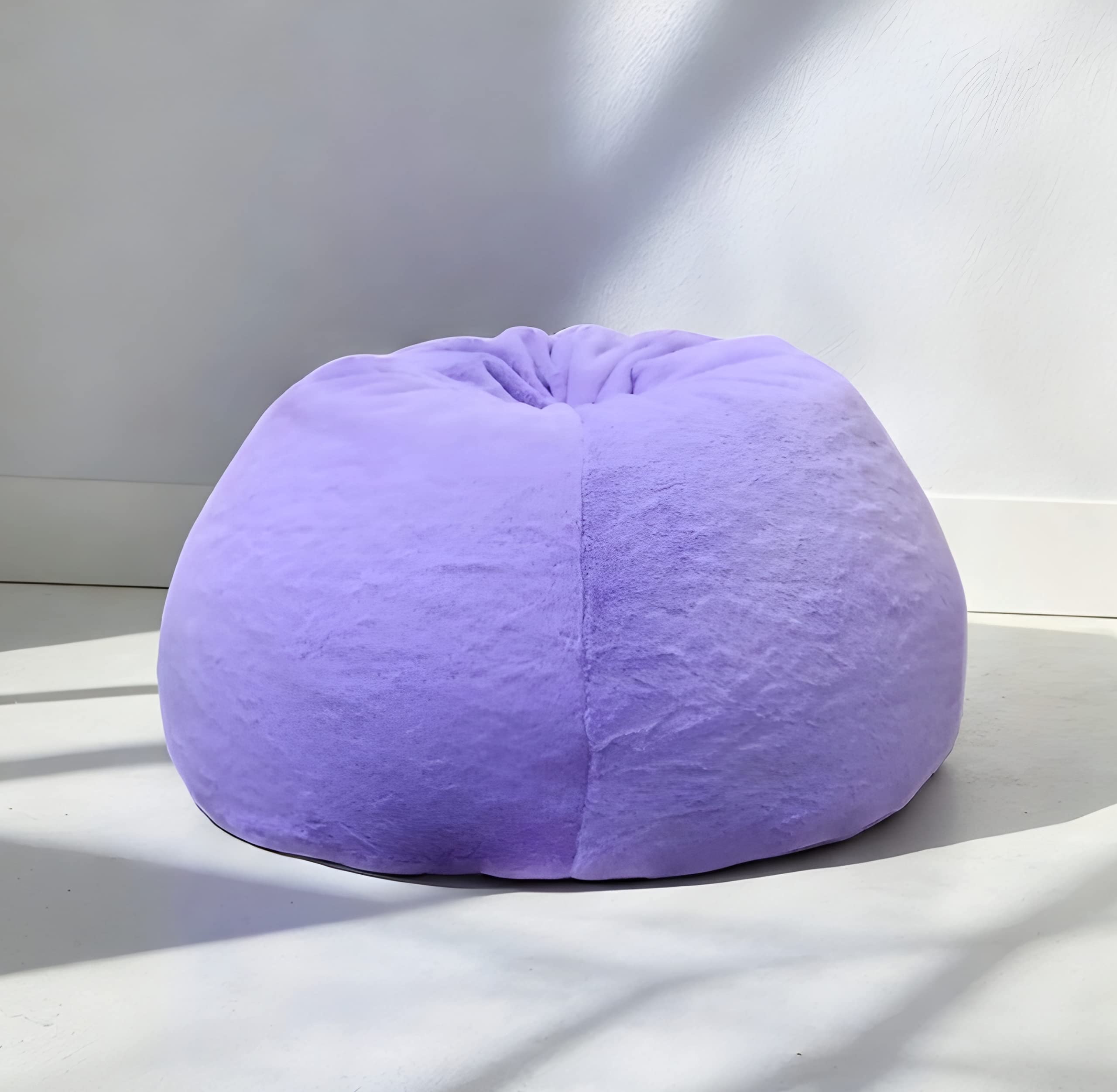 Purple Bean Bag Chair Cover - Soft Fur Bean Bag Sofa Lounger for Kids & Adults - XXXL Comfortable Bean Bag Replacement Cover (No Beans Included) - Perfect for Living Room, Bedroom, or Game Room Relaxation