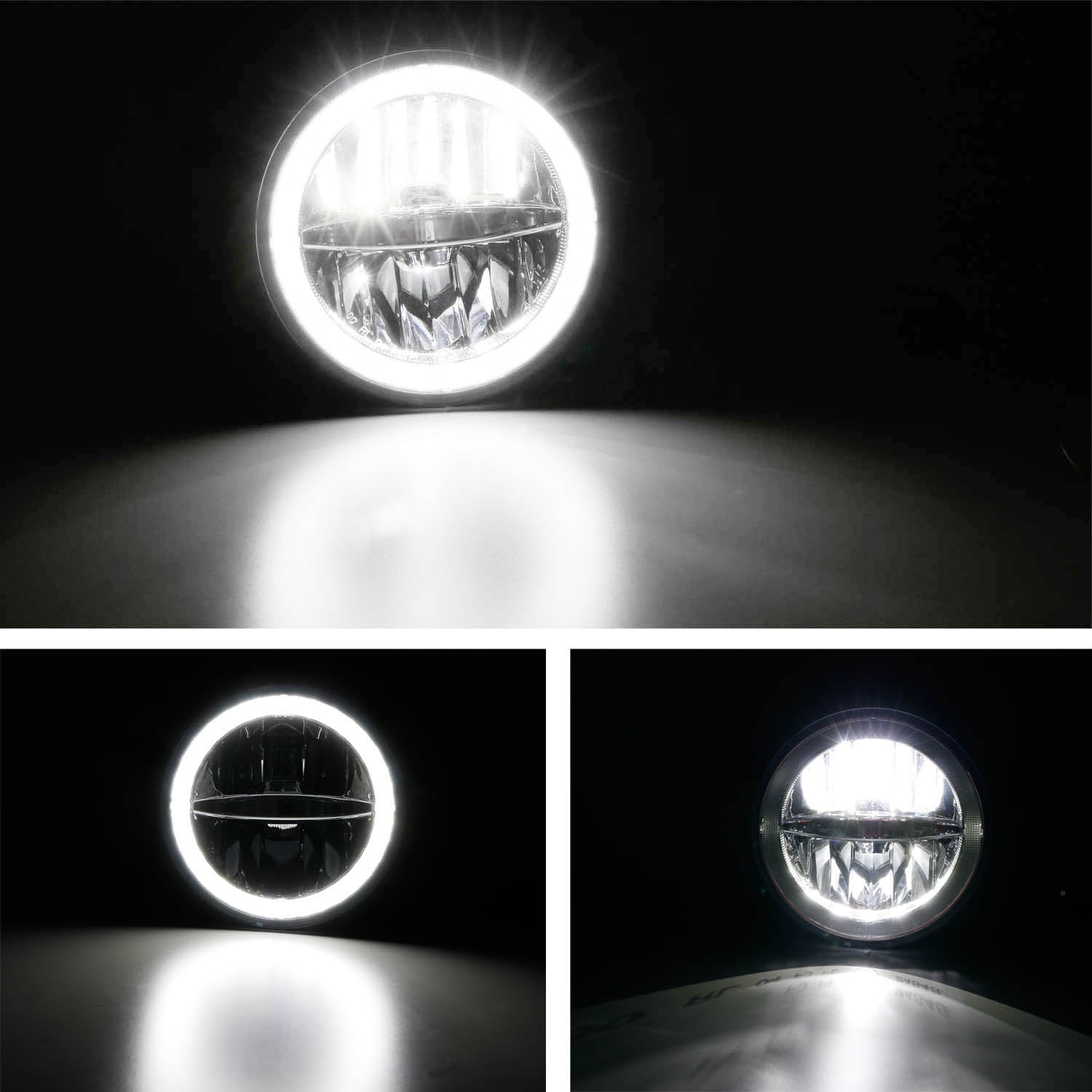 30W Rally Racing Style LED Halo Ring Fog Lights for 2005-2009 Ford Mustang - Durable Off-Road Fog Lamps with Bright Halo Rings for Night Driving & Car Shows