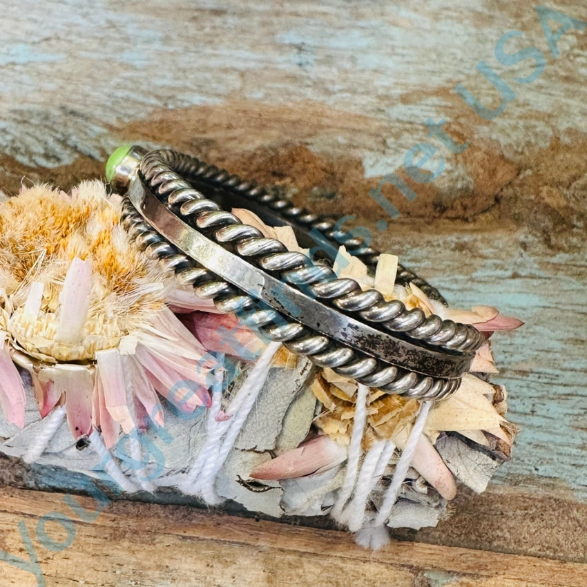 Sterling Silver Green Gaspeite Beaded Bracelet - Handmade Navajo Jewelry by Steven Apachito | Perfect for Boho Fashion, Gift Giving & Spiritual Healing