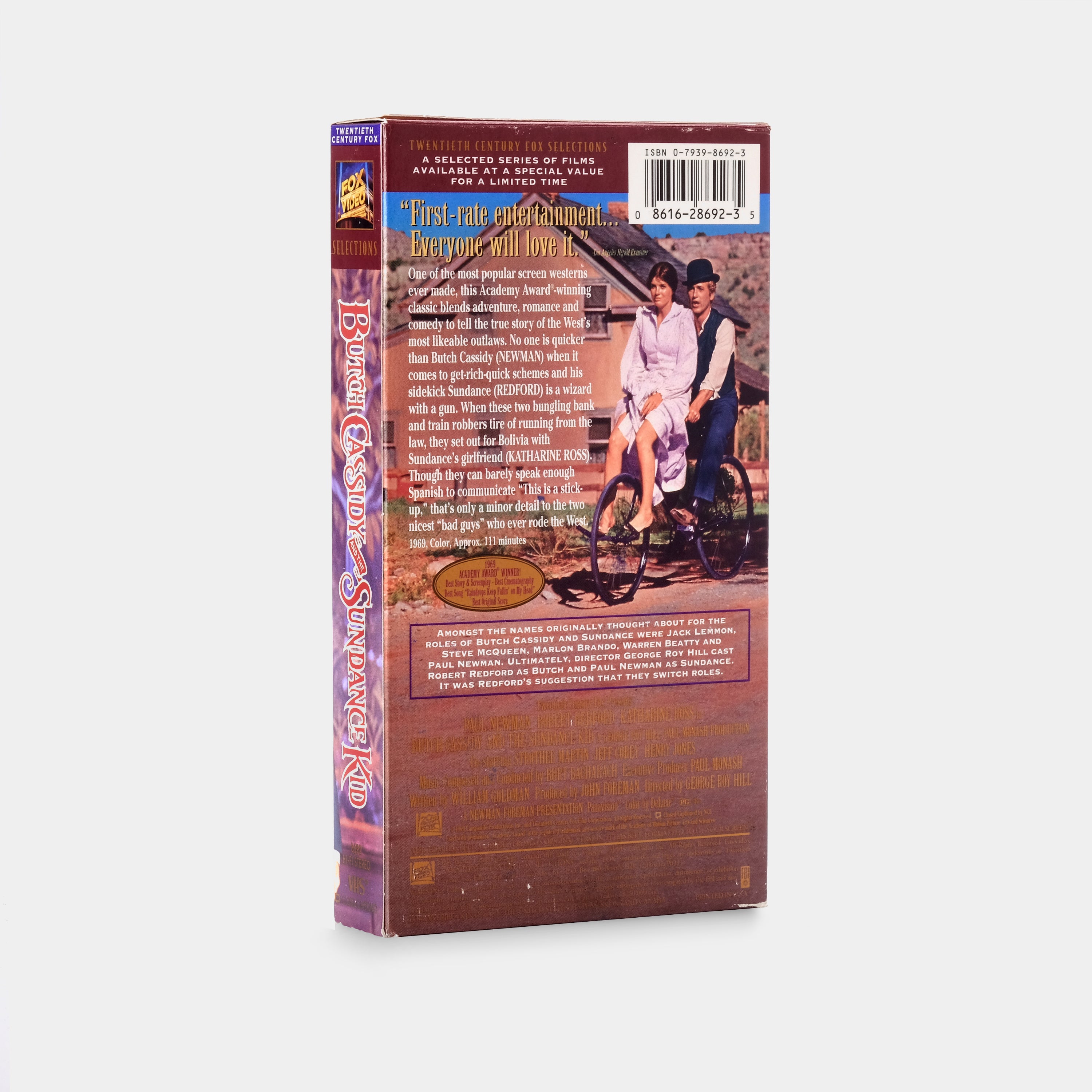 Butch Cassidy and The Sundance Kid Original VHS Tape - Classic Western Movie Collectible for Film Enthusiasts & Nostalgic Home Viewing