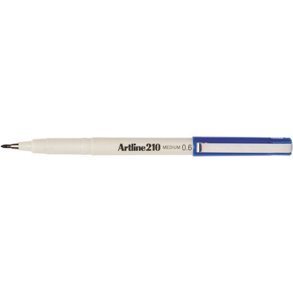 Artline 210 Fineliner Pen 0.6mm Blue - Pack of 12 Fine Tip Marker Pens for Writing, Drawing & Coloring - Perfect for Artists, Students & Office Use