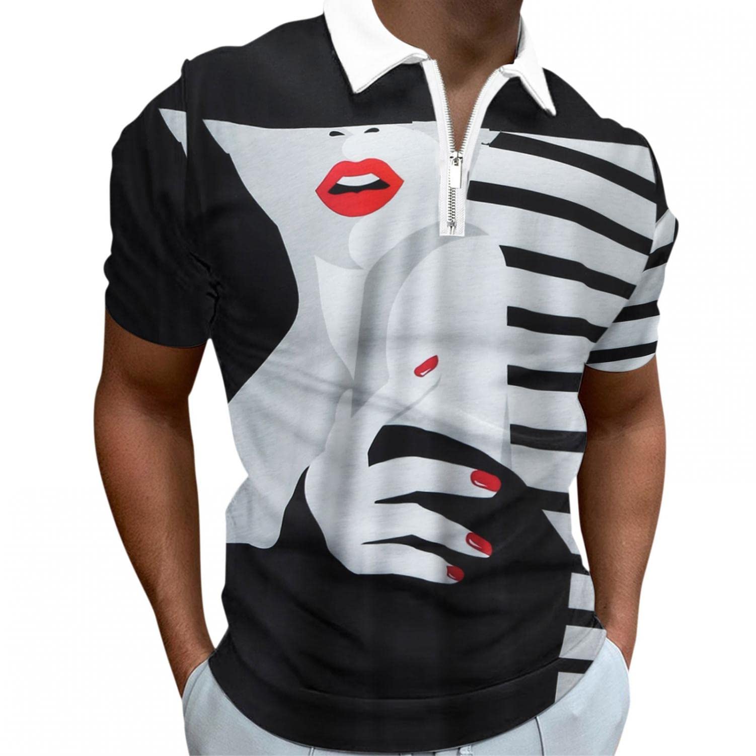 Men's Slim Fit Short Sleeve Polo Shirt - Casual Turn Down Collar T-Shirt for Golf & Dress Wear | Breathable Comfort for Work, Travel & Outdoor Activities