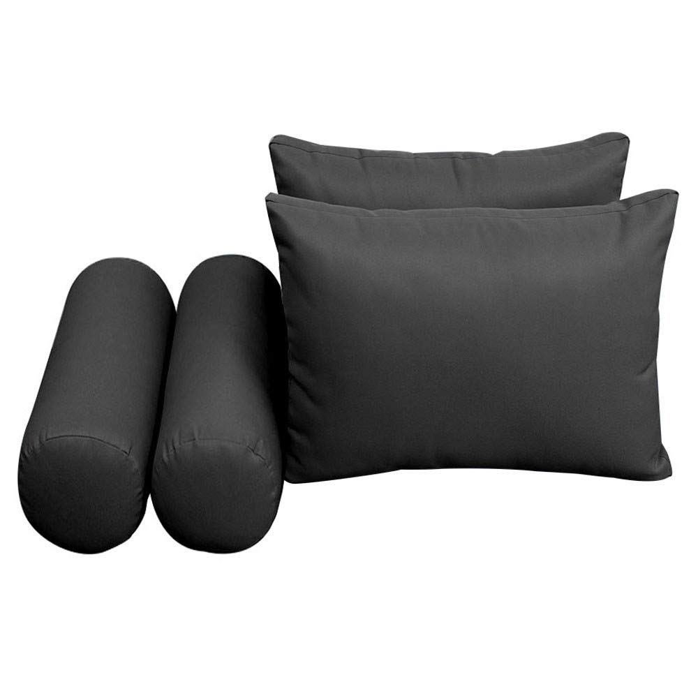 Style2 AD003 Full Size 5-Piece Knife Edge Outdoor Daybed Mattress Cushion Set with Bolster Pillows - Perfect for Patio, Poolside, and Garden Lounging