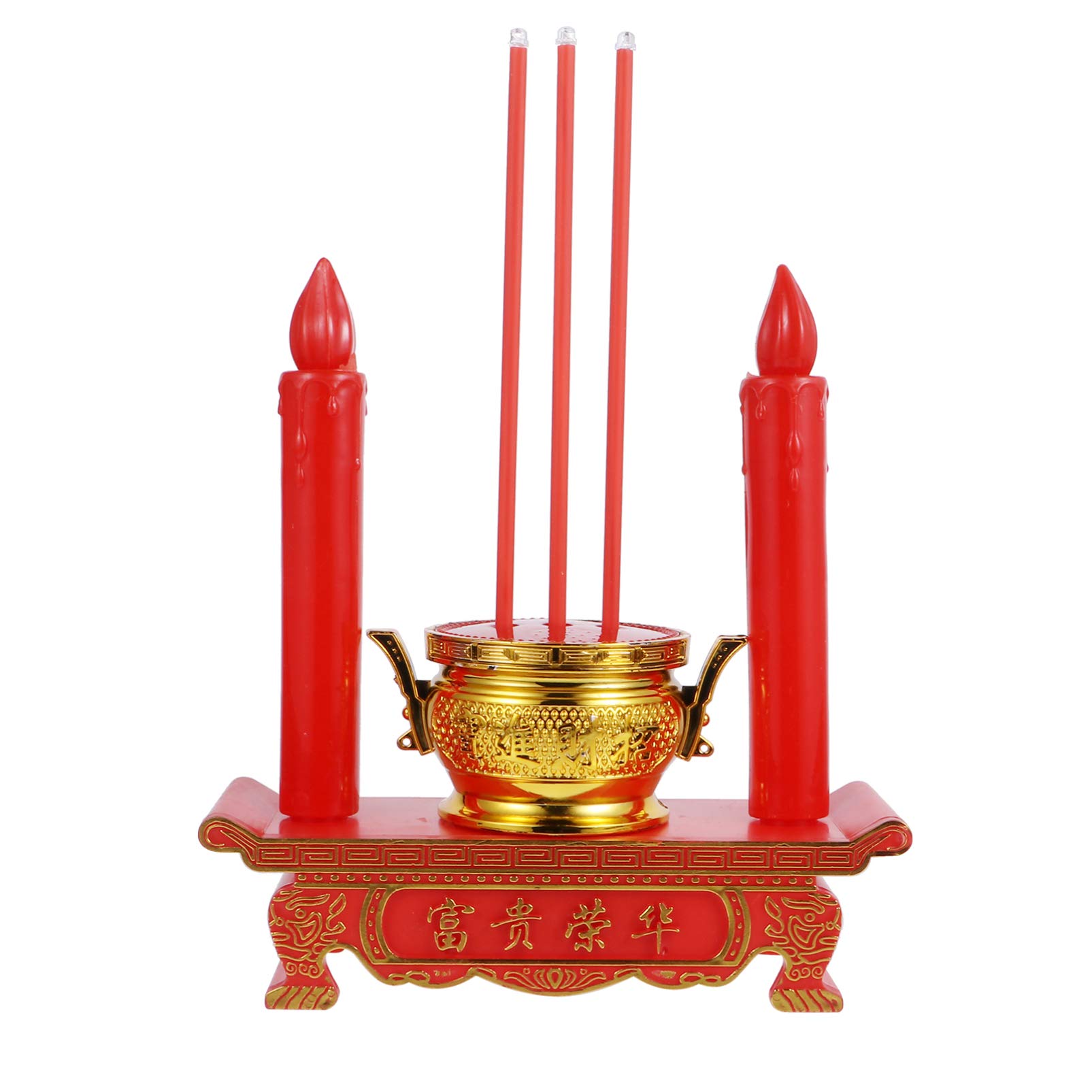 HEALLILY LED Buddhist Candle Lamp - Electric Traditional Retro Decorative Light for Home Altar, Meditation Room, Chinese Wedding & Party Decor (18X25cm) - Perfect for Spiritual Ceremonies, Yoga Spaces & Festive Celebrations