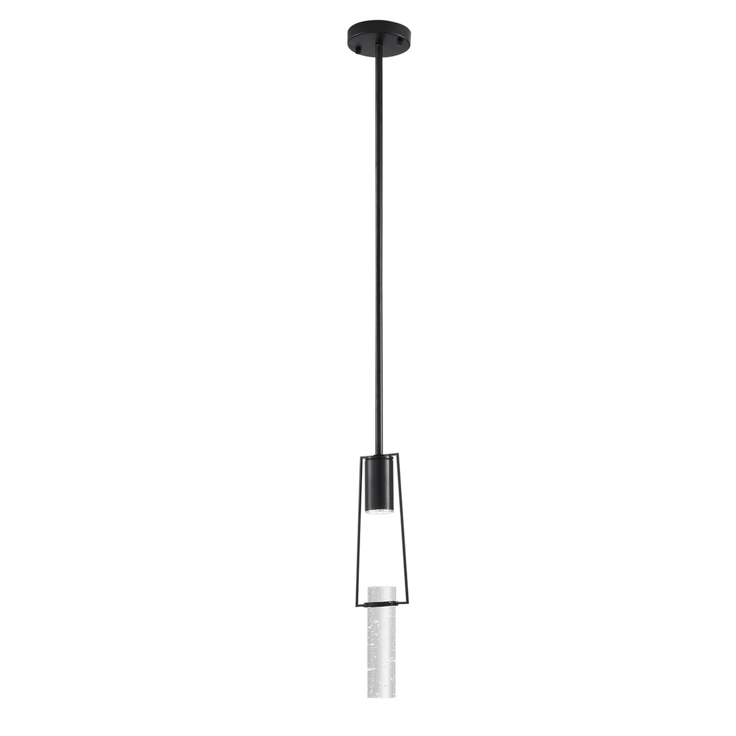 Finesse Decor Harmony Single Pendant Light - Modern Black Crystal Chandelier for Kitchen Island, Dining Room, Bathroom, Entryway, Kids Room & Office - Elegant Lighting Fixture for Home & Commercial Spaces