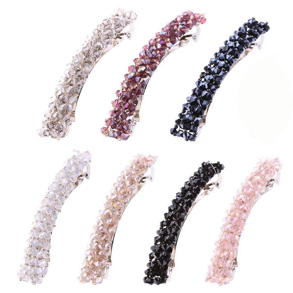 Elegant Crystal Rhinestone Hair Barrettes & Clips - French Design Bridal Hair Accessories for Women & Teens | Perfect for Weddings, Prom, Parties & Everyday Styling