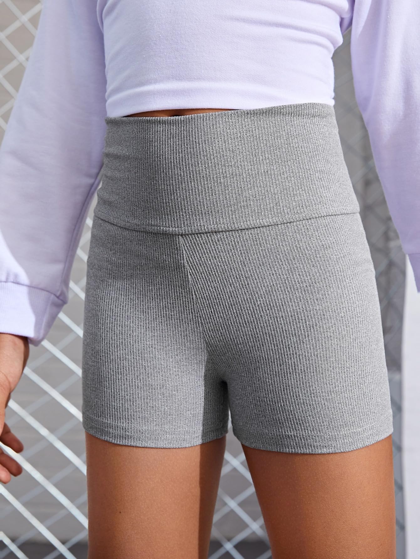 Floerns Girls Dance Shorts - Breathable Rib Knit Athletic Shorts for Running, Yoga & Workout | Comfortable Biker Shorts for Active Kids & Teens