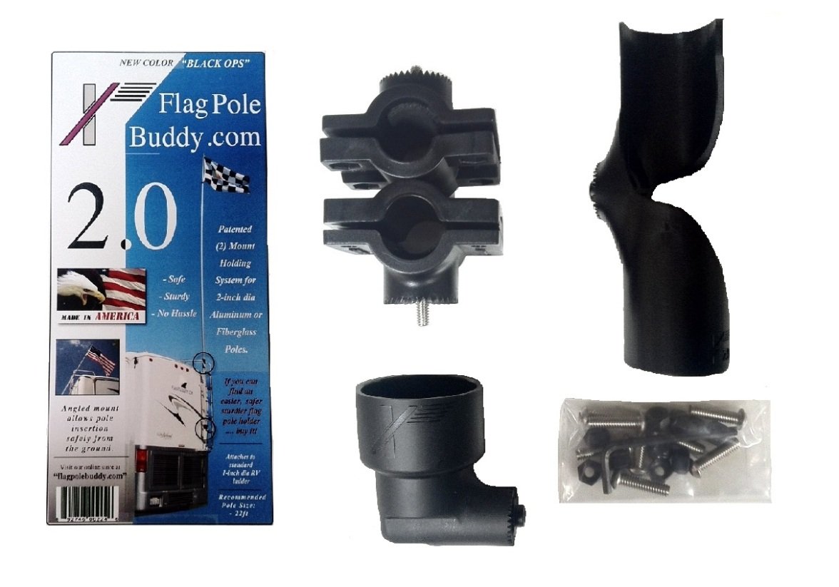 FlagPole Buddy RV Flag Pole Kit - 22 Feet Extendable Telescopic Flagpole with Heavy Duty Base & American USA Flag - Perfect for RV Camping, Tailgating, Boating & Outdoor Patriotic Displays
