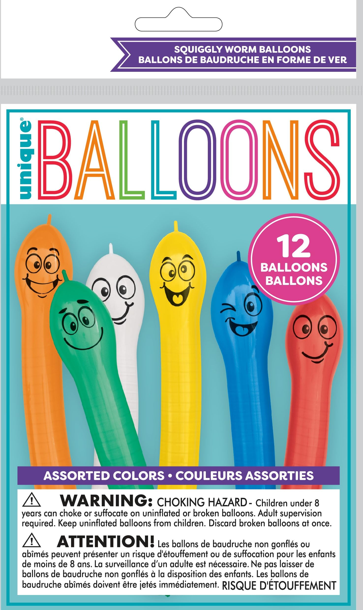 12-Pack Squiggly Worm Balloons - Extra Durable Latex Party Balloons for Birthday, Halloween & Kids Celebrations - Fun Decoration for Parties, Events & Photo Backdrops