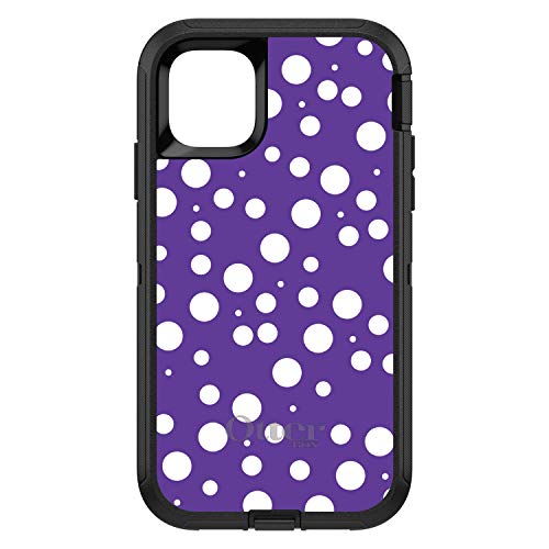 Purple White Bubbles Polka Dots On Black Case
