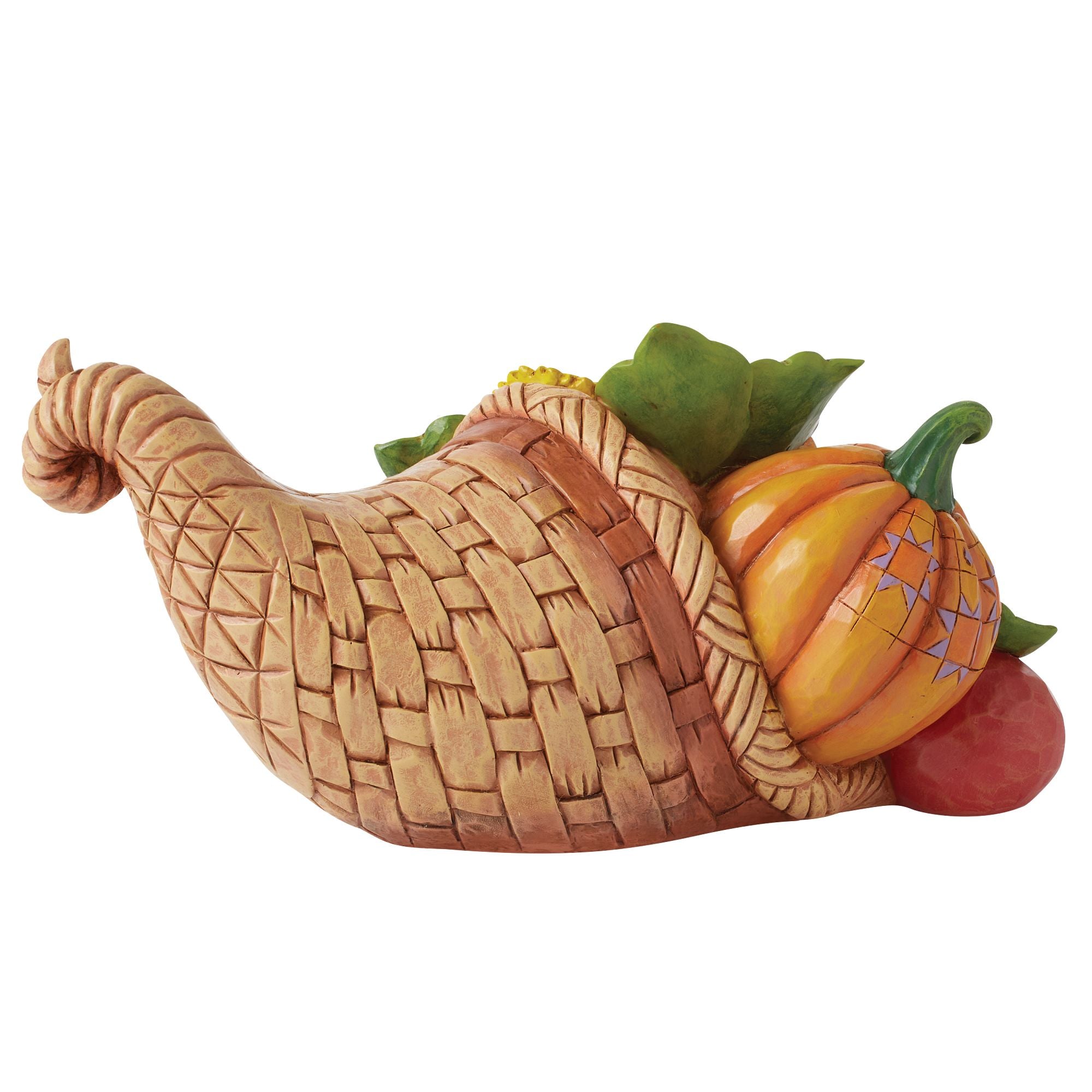 Sunflower Cornucopia Figurine - Fall Harvest Home Decor for Thanksgiving & Autumn Table Centerpiece