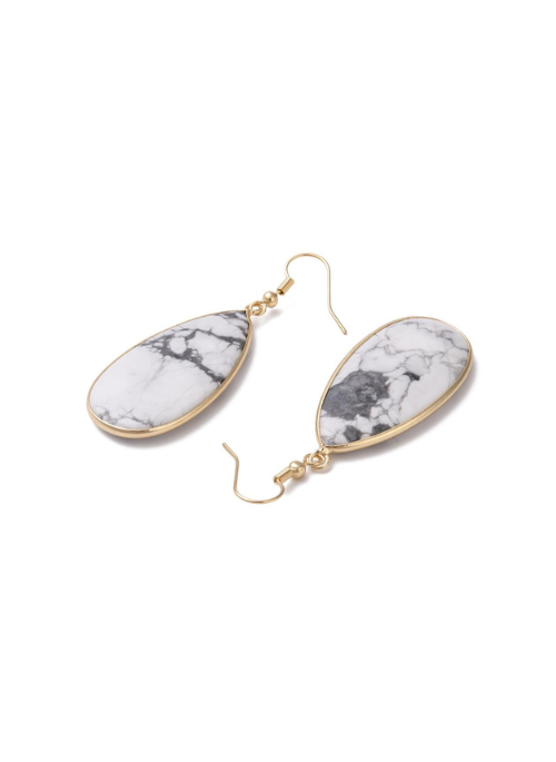 Harmony Howlite Earrings for Women - Natural Stone Jewelry for Stress Relief & Spiritual Healing - Perfect for Meditation, Yoga & Everyday Wear