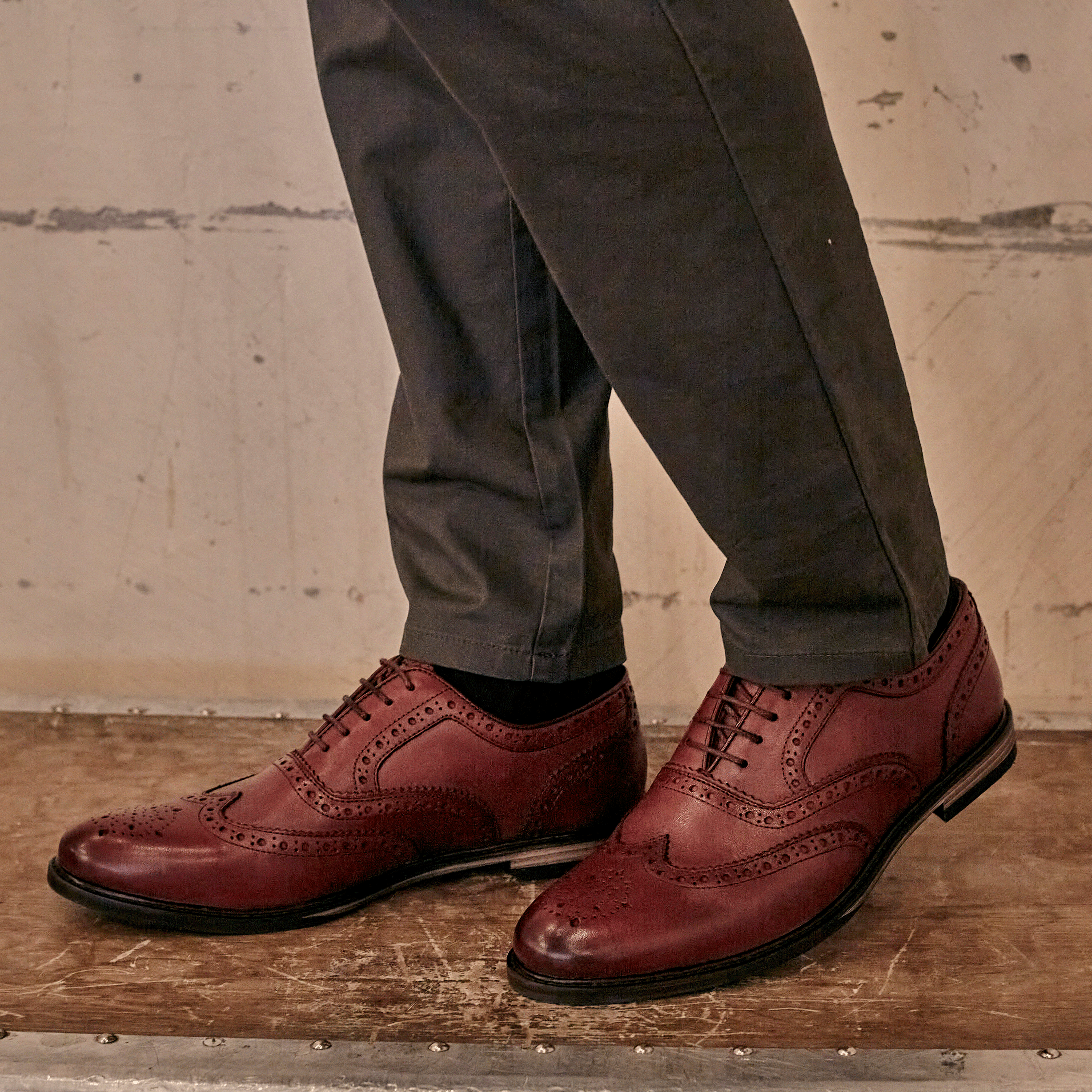 SHIREBURN Genuine Leather Oxford Shoes in Oxblood Red - Perfect for Business, Formal Events & Office Wear