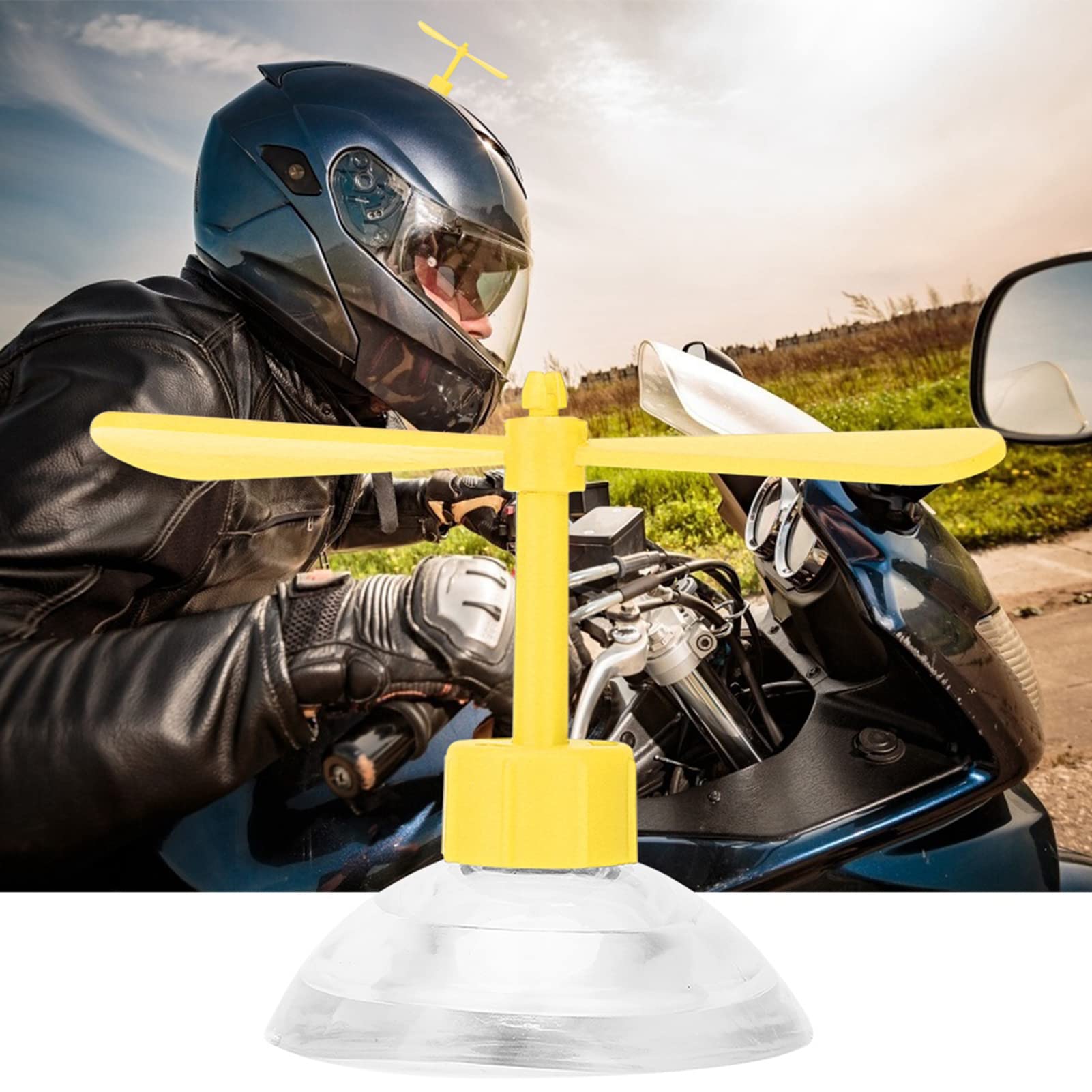 Motorcycle Helmet Suction Cup - Yellow Rubber Propeller for Bike Helmets - Perfect for Decoration & Storage