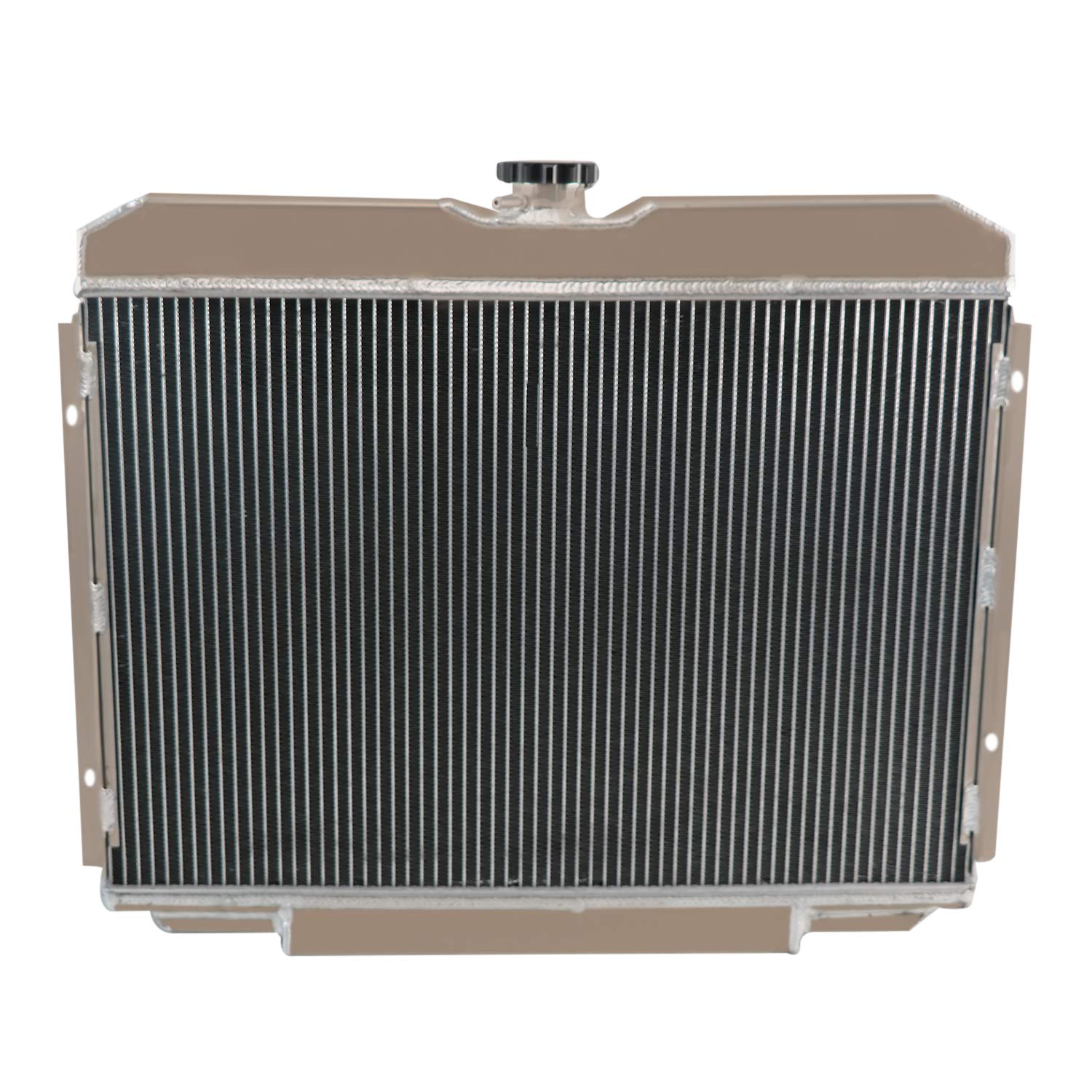 High-Performance 3 Row Aluminum Radiator with Shroud, Fan & Relay Kit - Compatible with 1967-1970 Ford Mustang, Fairlane, Ranchero & Mercury Cougar (4.7L/5.0/5.8L V8) - Perfect for Engine Cooling & Performance Upgrades