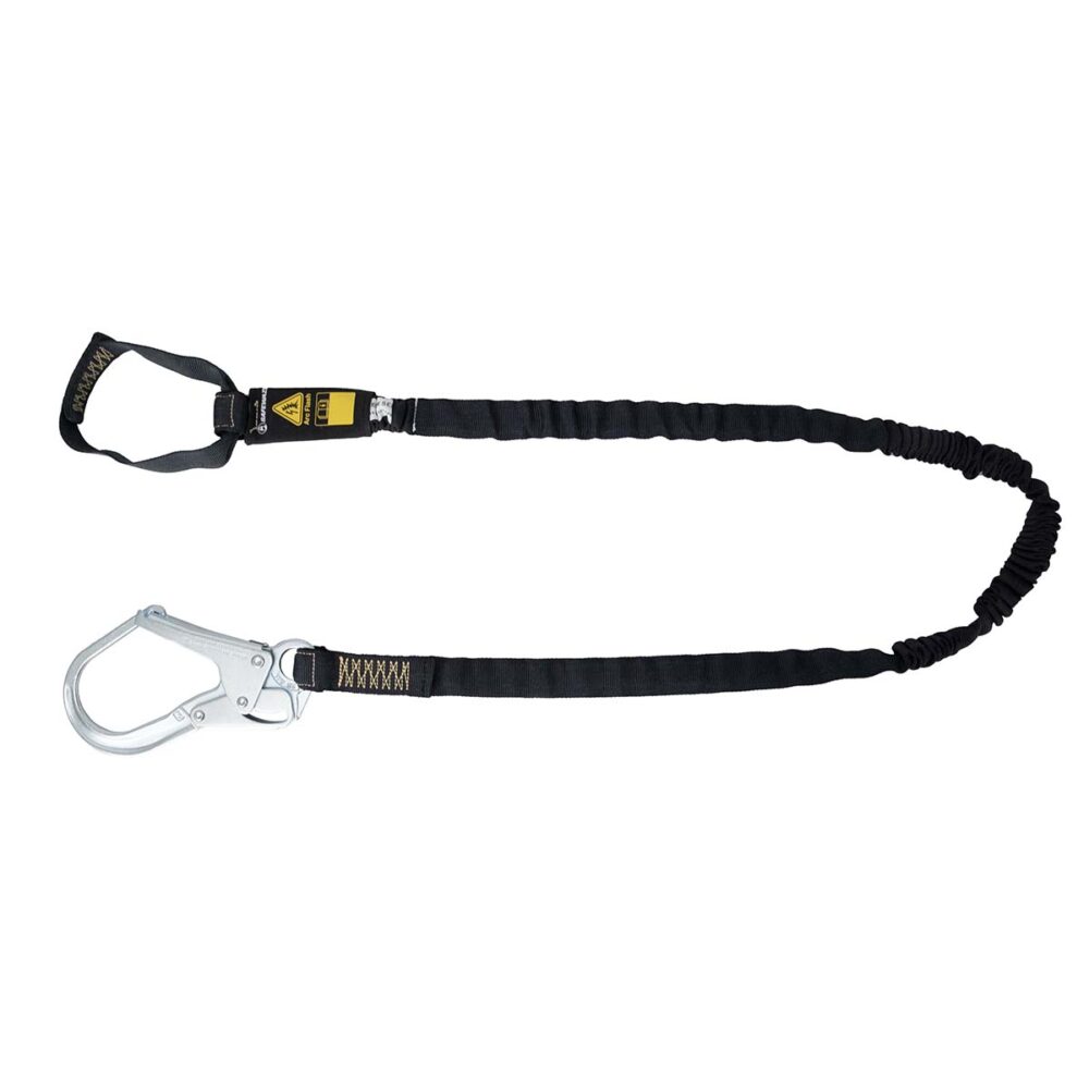 Arc Flash 6' Internal Energy Absorbing Safety Lanyard - Aramid Fiber Construction with Soft Loop & Rebar Hook for Electrical Work & Fall Protection