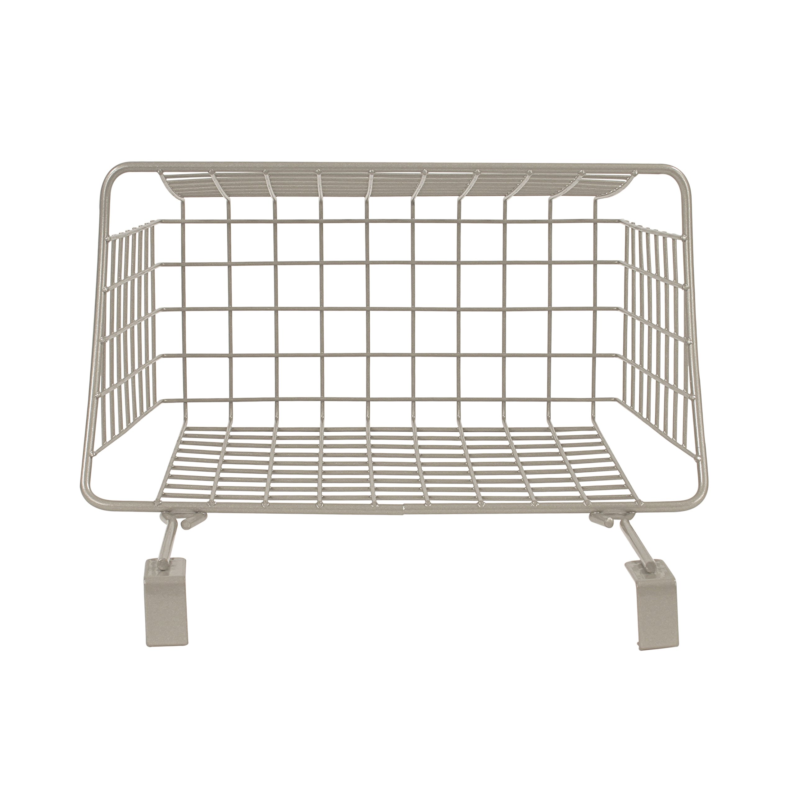 Industrial Gray Small Spectrum Hanging Baskets - Over Cabinet Wire Storage Organizer for Kitchen & Bathroom - Perfect for Cleaning Supplies, Washcloths & Towels | Space-Saving Solution for Home Organization & Clutter Control