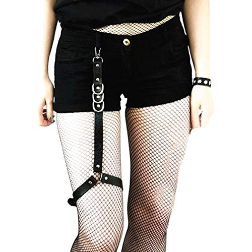 Bmirth Sexy Leather Waist Chain Belt & Thigh Garter Set - Women's Body Jewelry Accessories for Parties, Clubs, and Special Occasions (Style 5)