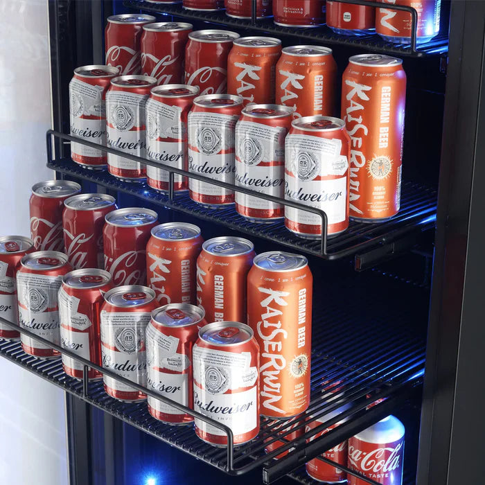 Forno Cesinali 24 Inch Stainless Steel Beverage Cooler - Energy Efficient Under Counter Fridge for Beer, Wine & Soda - Perfect for Home Bars, Restaurants & Offices (Model FBCBI6703 24S)