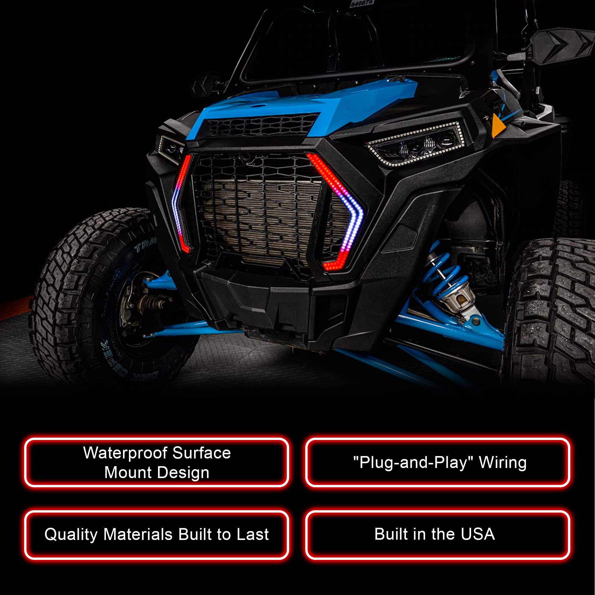 ORACLE Lighting Dynamic ColorSHIFT DRL Signature Lights for 2019-2023 Polaris RZR 1000 | Bluetooth-Controlled Surface Mount LED Lights (Pair) - Part #1447-332 | Perfect for Off-Roading, Night Driving & Custom UTV Lighting Upgrades