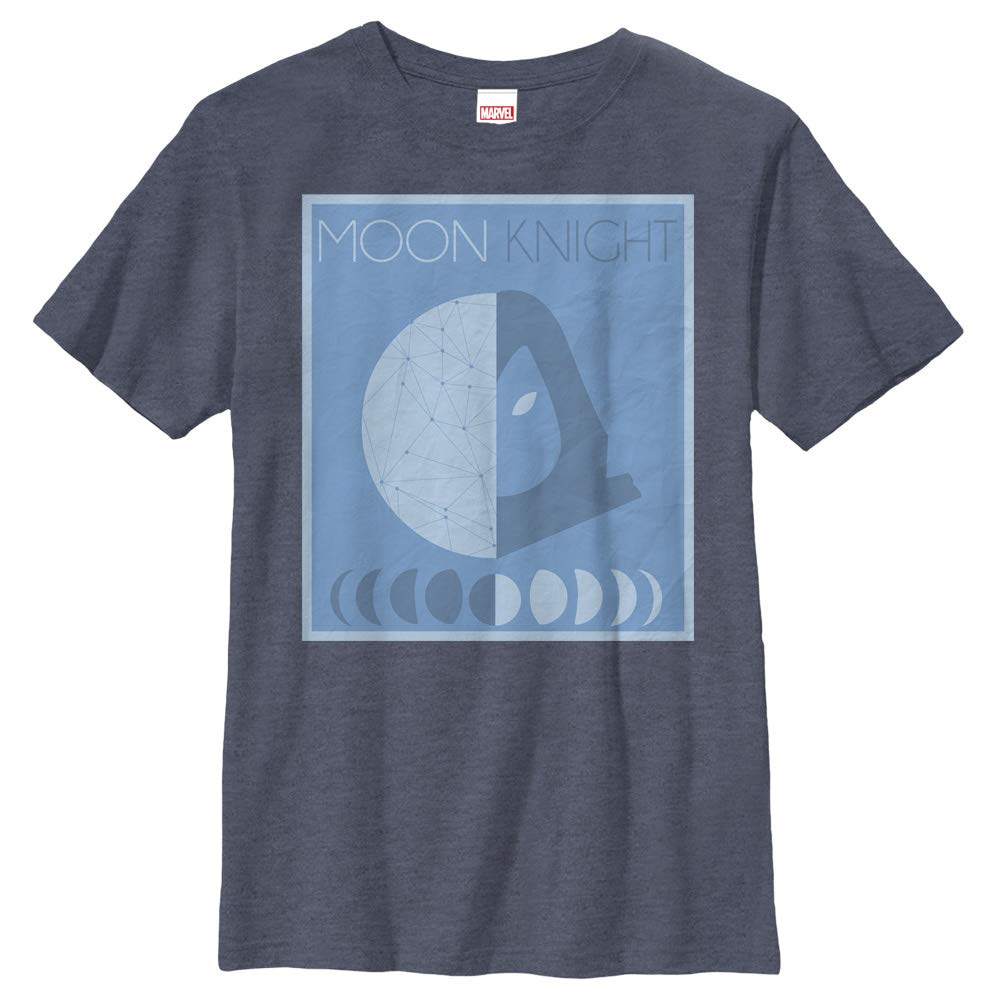 Marvel Moon Knight Phases Boys T-Shirt - Superhero Graphic Tee for Kids, Cosplay & Casual Wear