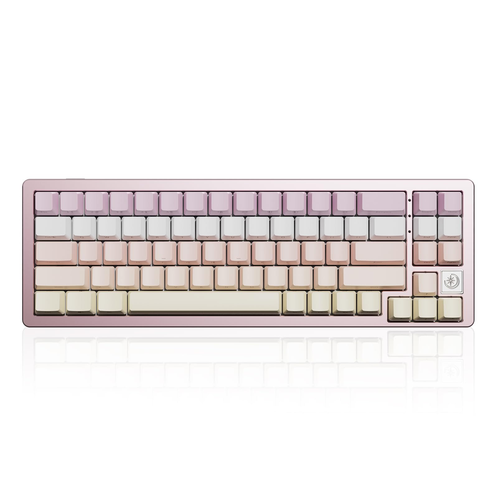 YUNZII AL71 68% Compact Mechanical Keyboard - Full Aluminum CNC Frame, Hot-Swappable Gasket Mount, 2.4GHz Wireless/BT5.0/USB-C Wired, NKRO Programmable RGB Backlit - Creamy Typing for Windows/Mac (Pink, Crystal White Switch) - Perfect for Gaming, Office Work & Content Creation