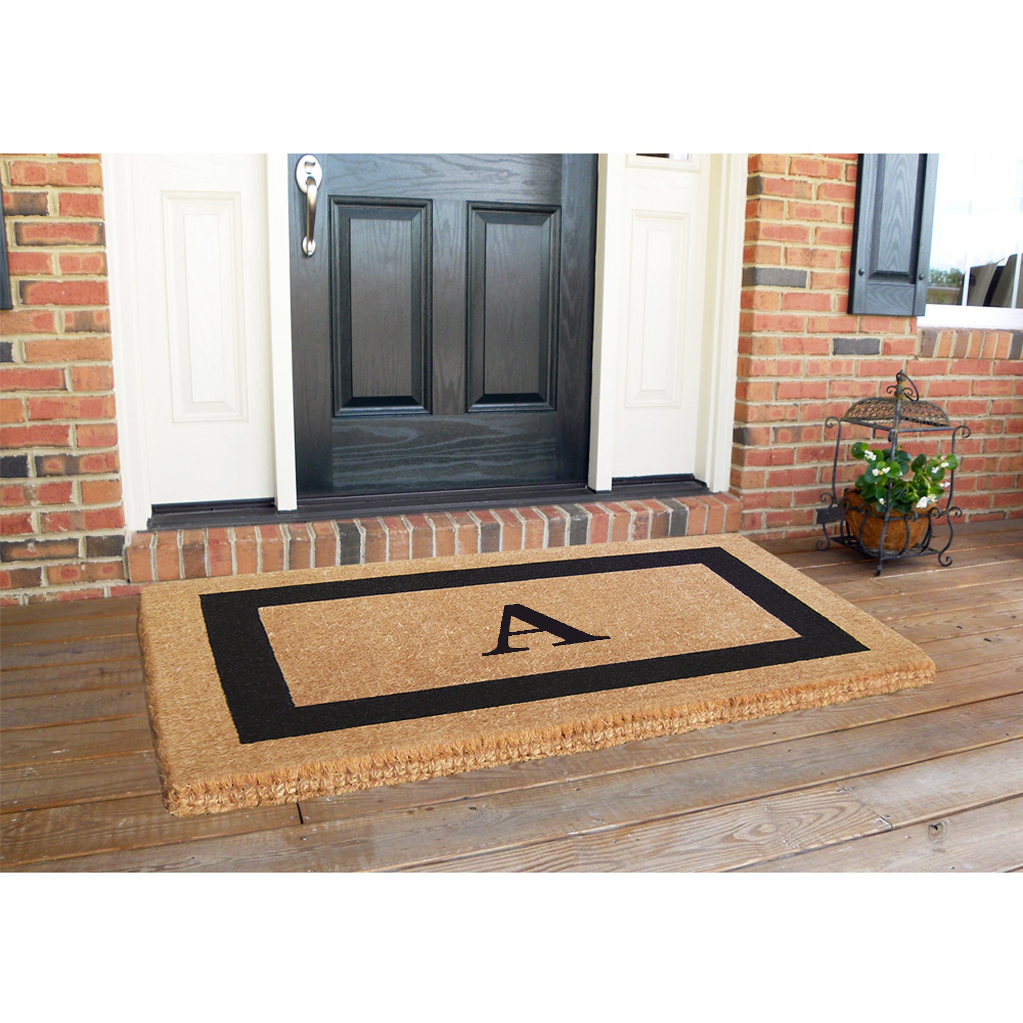 Premium Heavy-Duty Coir Doormat with Black Frame - 38