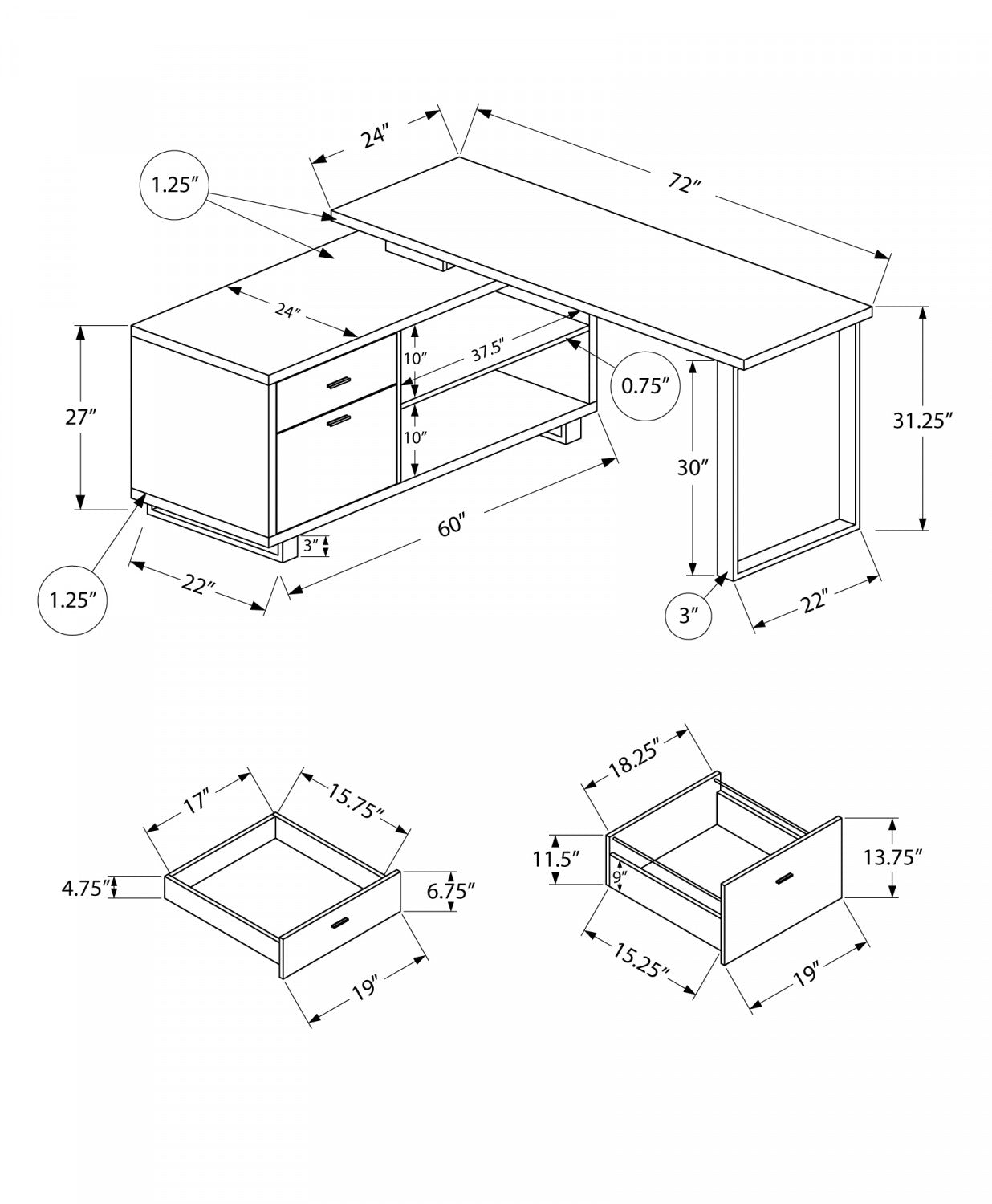 Runo Desk - Modern White Office Desk for Home & Workspace | Ergonomic Study & Workstation Solution