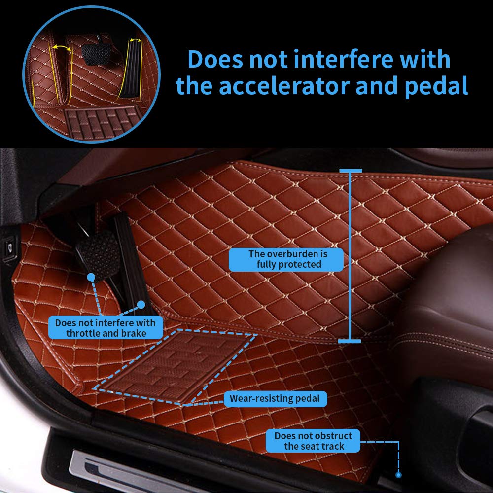 Premium Custom Car Floor Mats - Full Coverage Leather Liners, Waterproof All-Weather Protection for Coupe, Sedan, SUV & Truck (Blue) | Perfect for Daily Commute, Road Trips & Off-Road Adventures