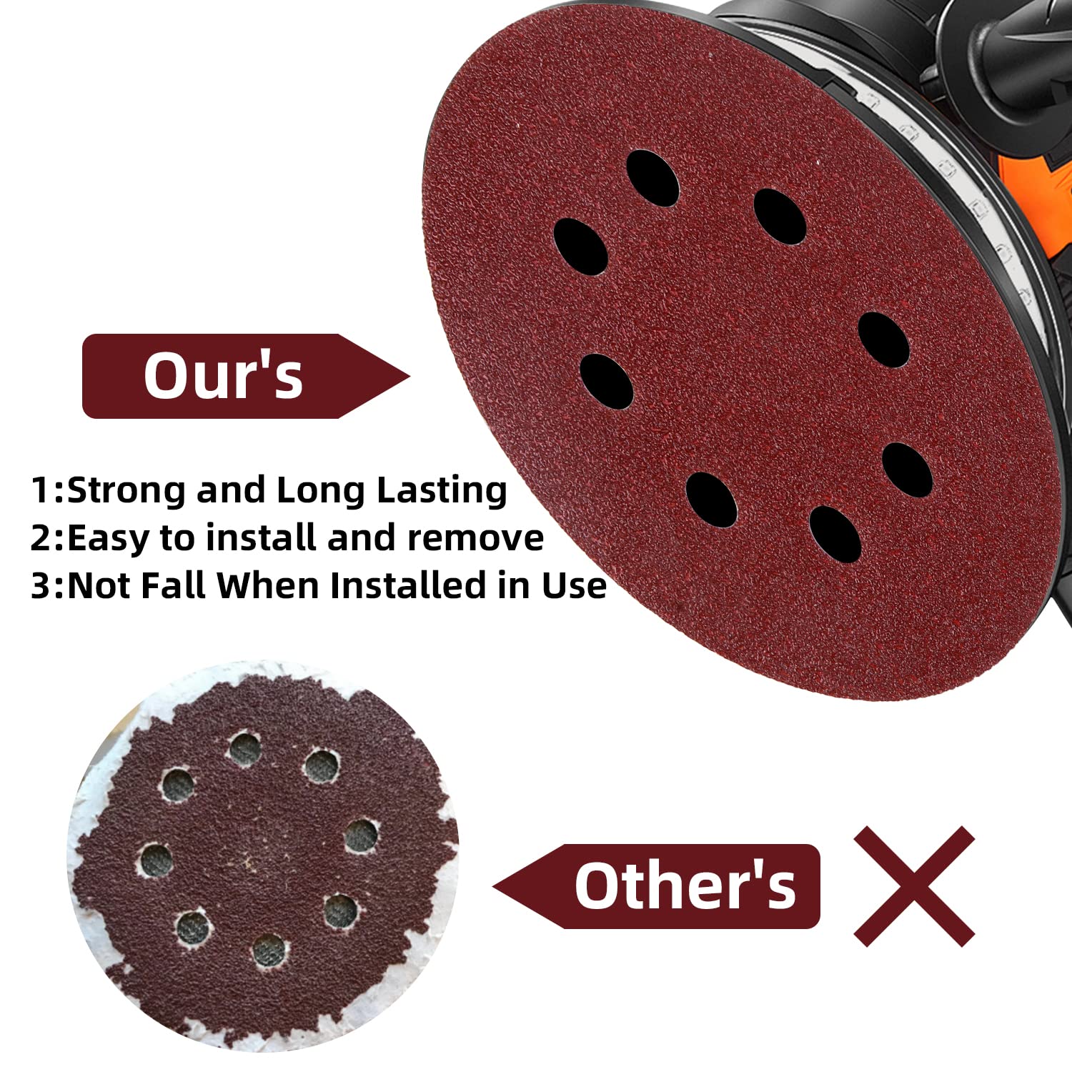 200PCS 5 Inch Hook and Loop Sanding Discs - Assorted Grits (40/60/80/100/120/180/240/320/400/600) for Random Orbital Sanders - Perfect for Woodworking, Metal Polishing & DIY Projects