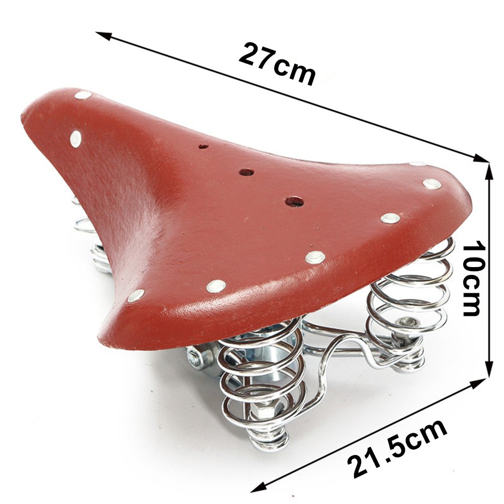 Premium Men's Retro Bike Saddle - Genuine Patent Leather Comfort Seat for Mountain & Road Bicycles | Ideal for Commuting, Leisure Rides & Long-Distance Cycling