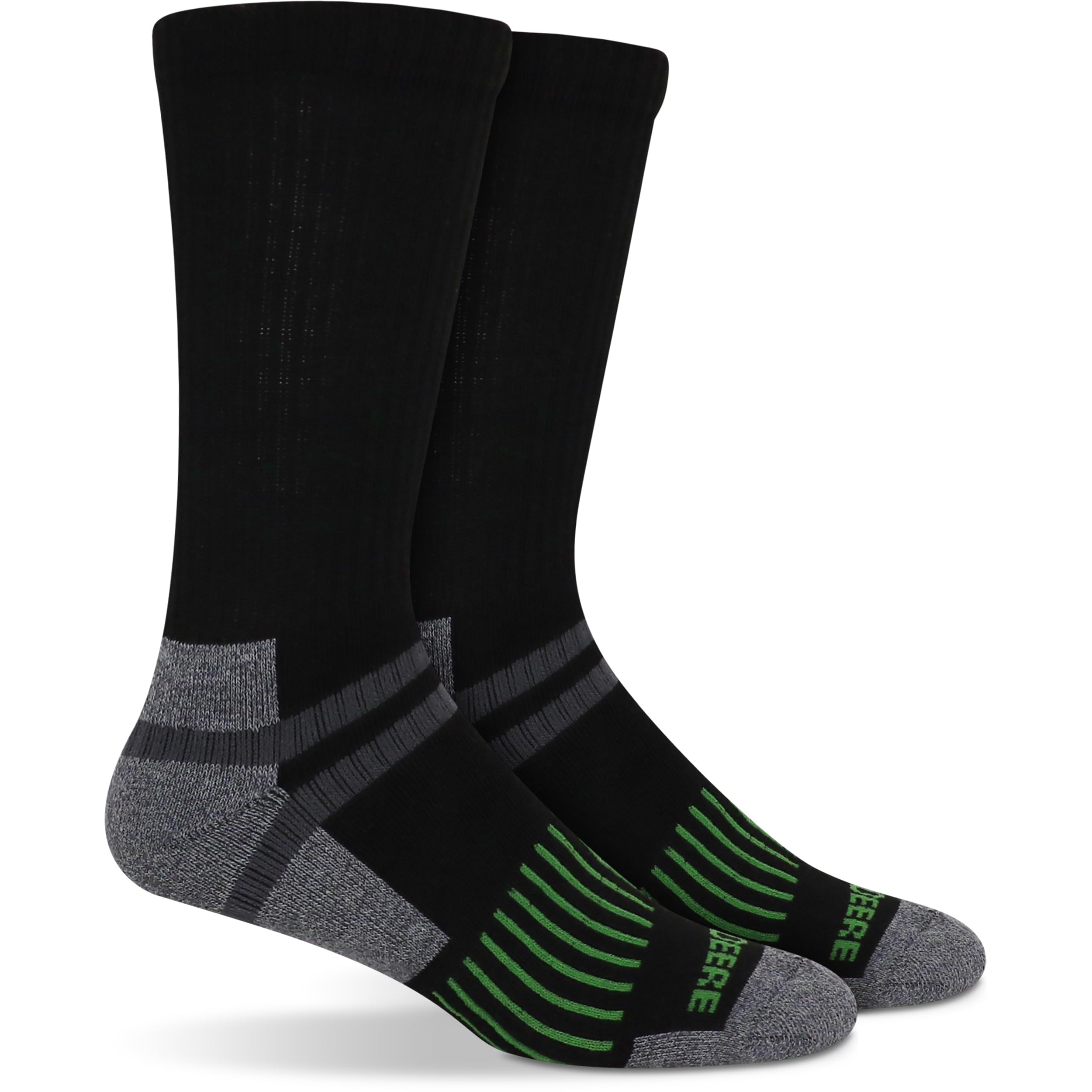 **John Deere 6-Pair Men's Work Socks (Size 8-12) - Durable & Comfortable for Farming, Construction & Outdoor Work**