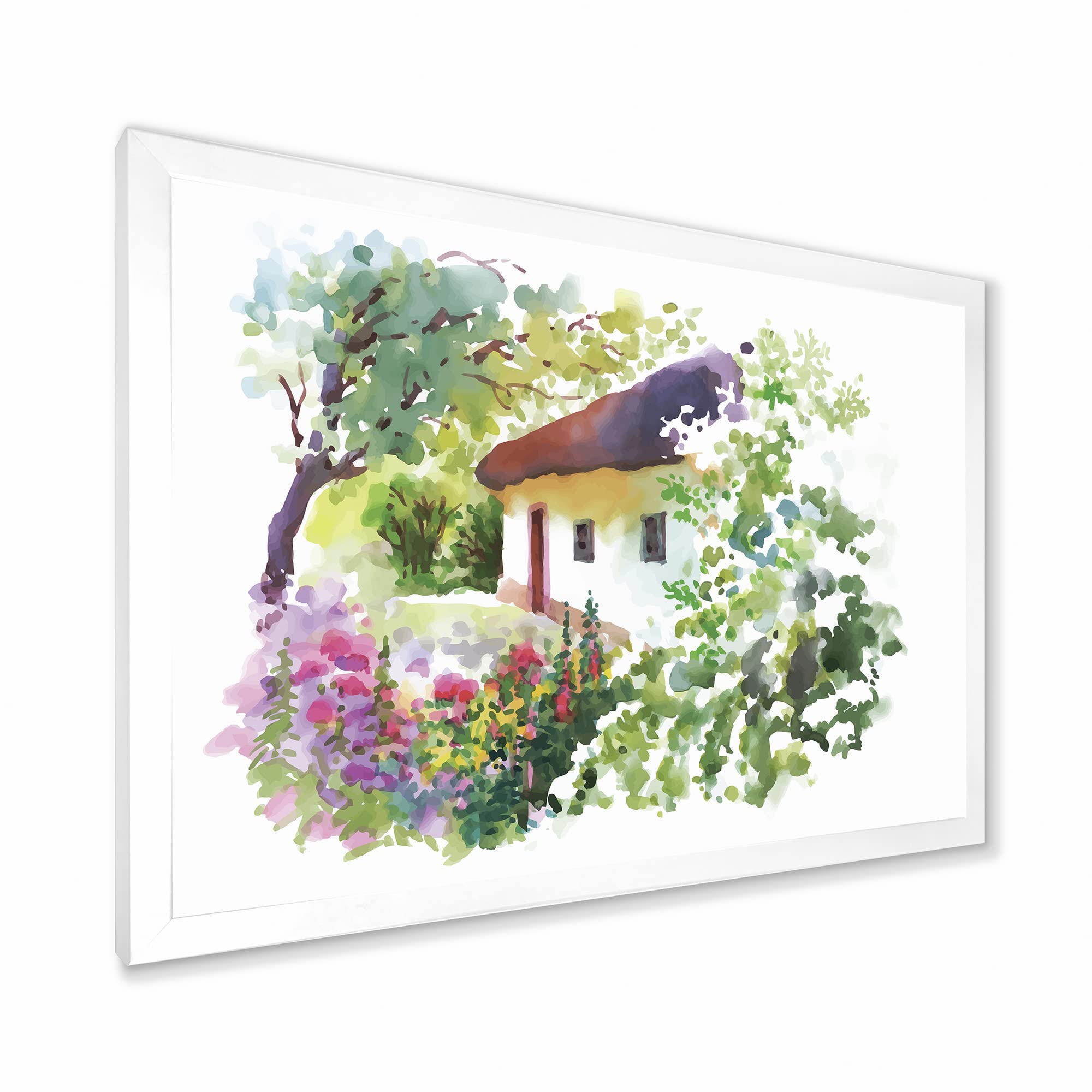 Traditional Framed Wall Art - Rural Village Landscape Painting for Home & Office Decor | Perfect for Living Room, Bedroom, or Country Style Interior Design