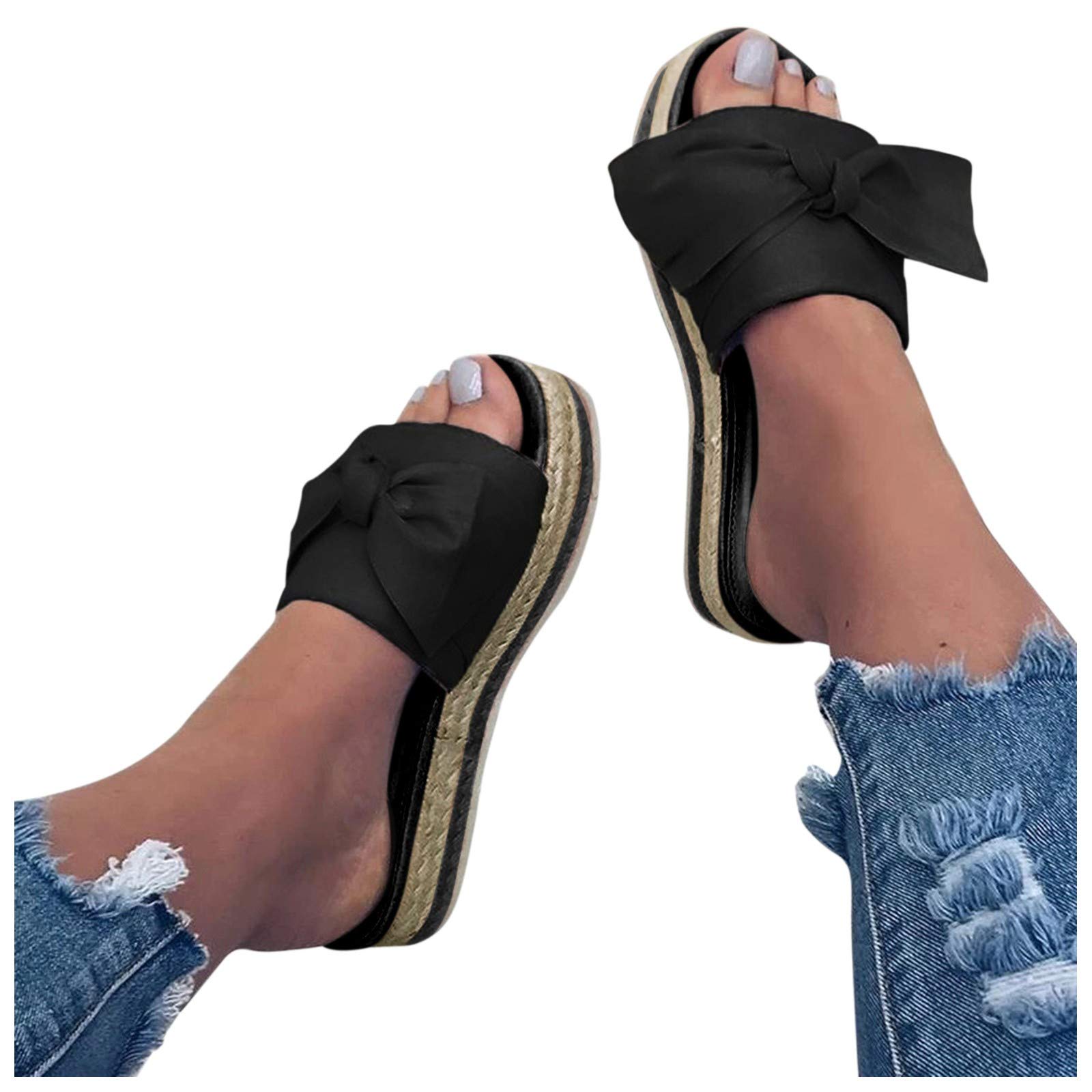 Gloneld Women's Platform Sandals - Comfortable Flat Thick Bottom Heel Slippers for Summer | Casual Walking, Beach Outings & Vacation Wear