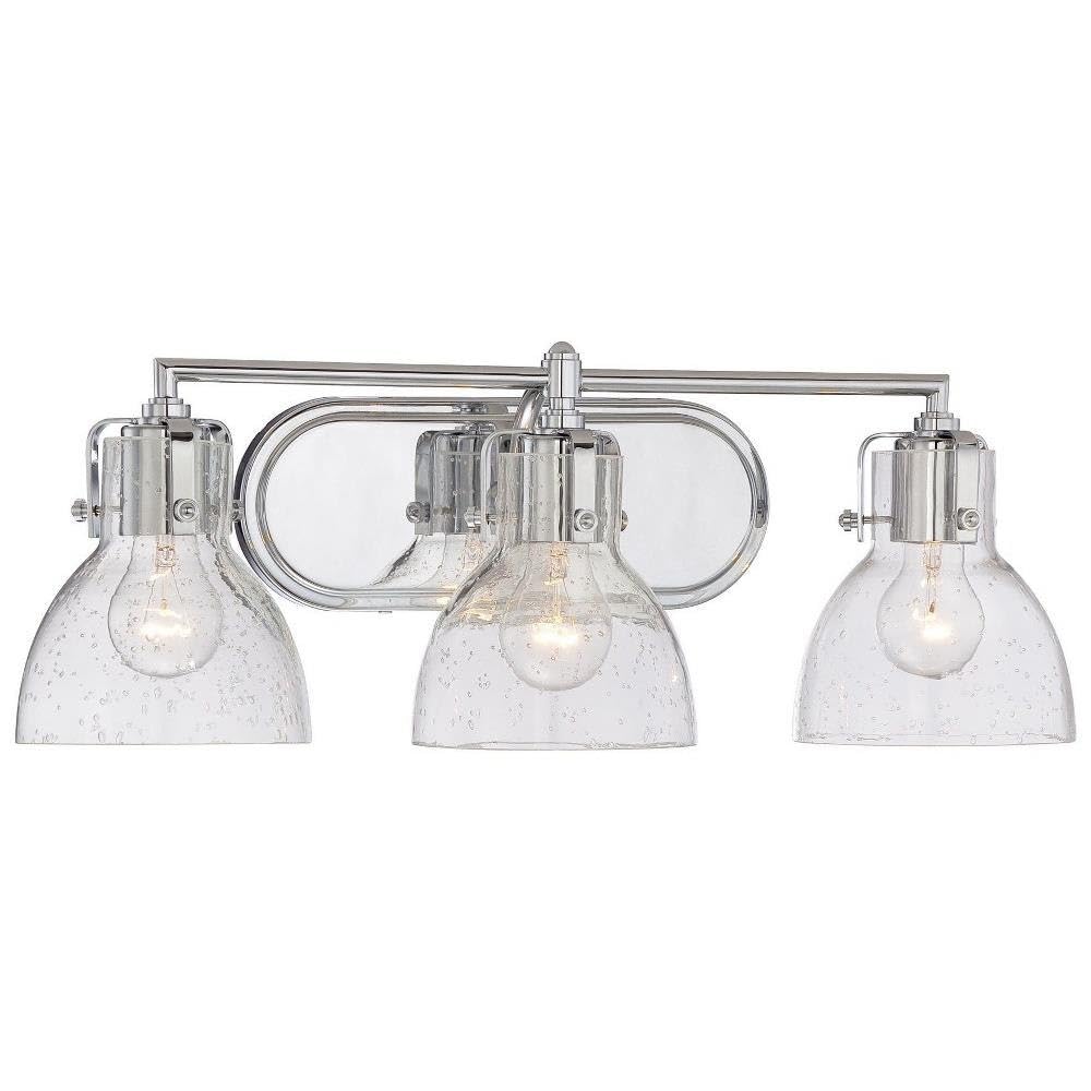 Transitional Bathroom Vanity Light Fixture - Minka Lavery 3-Light Bath Vanity in Brushed Nickel, 8.25