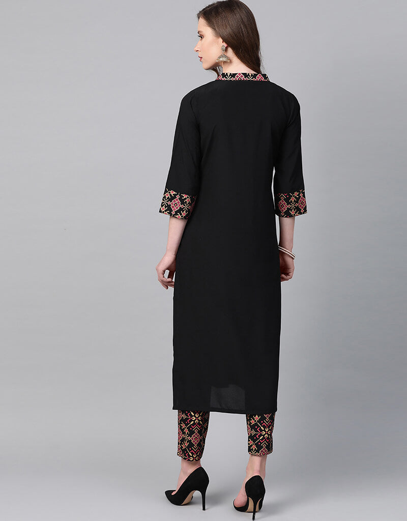 Black Crepe Straight Leg Pants for Women - Comfortable Office & Casual Wear - Perfect for Work, Travel & Everyday Outfits
