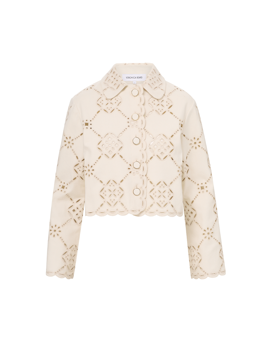 Adelaide Eyelet Jacket for Women - Stylish Lace-Up Denim Jacket with Button Front & Long Sleeves | Perfect for Spring, Fall & Casual Outfits