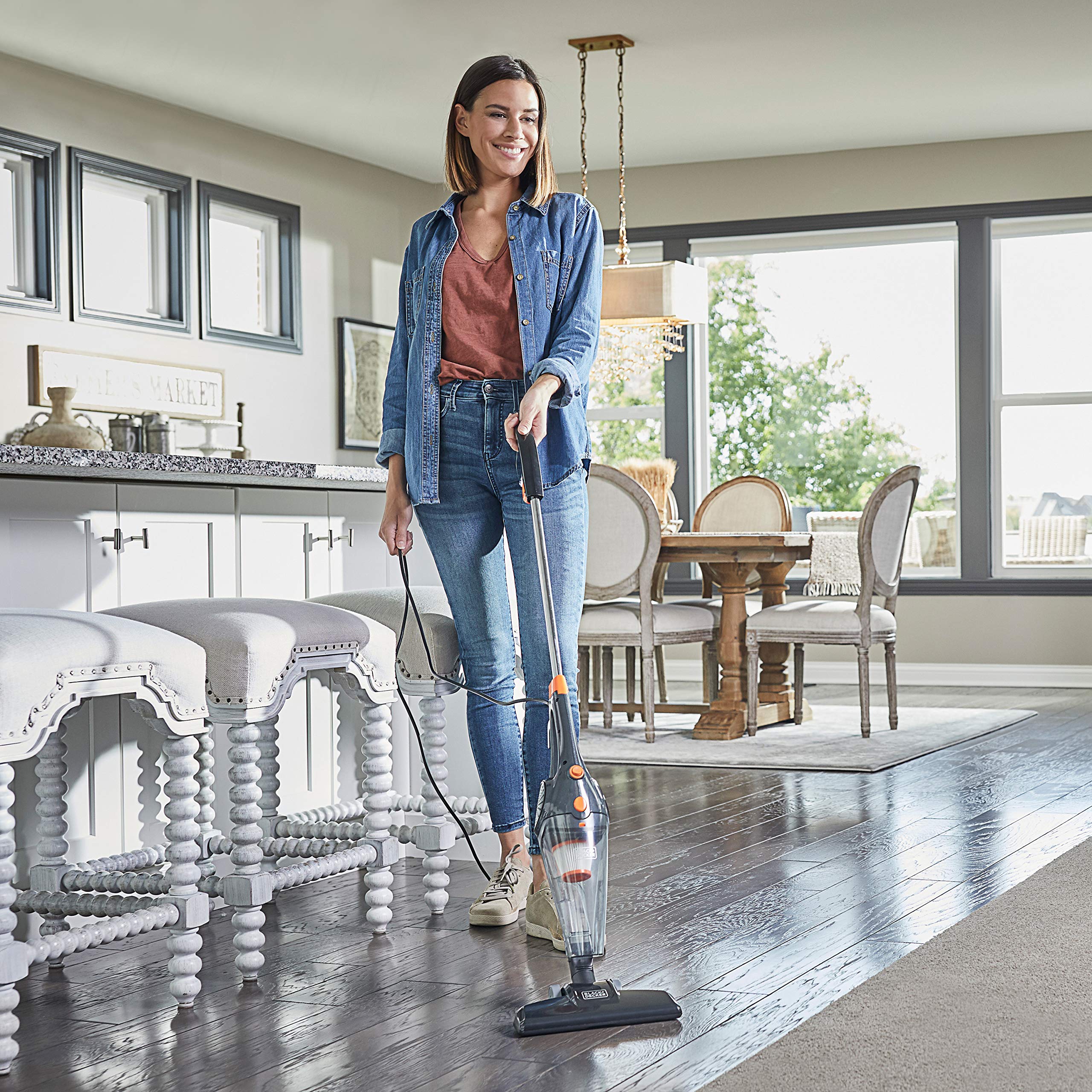 BLACK+DECKER BDXHHV005G 3-in-1 Cordless Handheld Vacuum Cleaner - Lightweight, Powerful Suction for Home, Car & Pet Hair Cleaning (Gray)