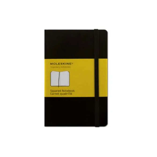 Moleskine Squared Pocket Notebook - Black Hardcover Journal for Writing, Sketching & Note Taking - Perfect for Travel, Work & School
