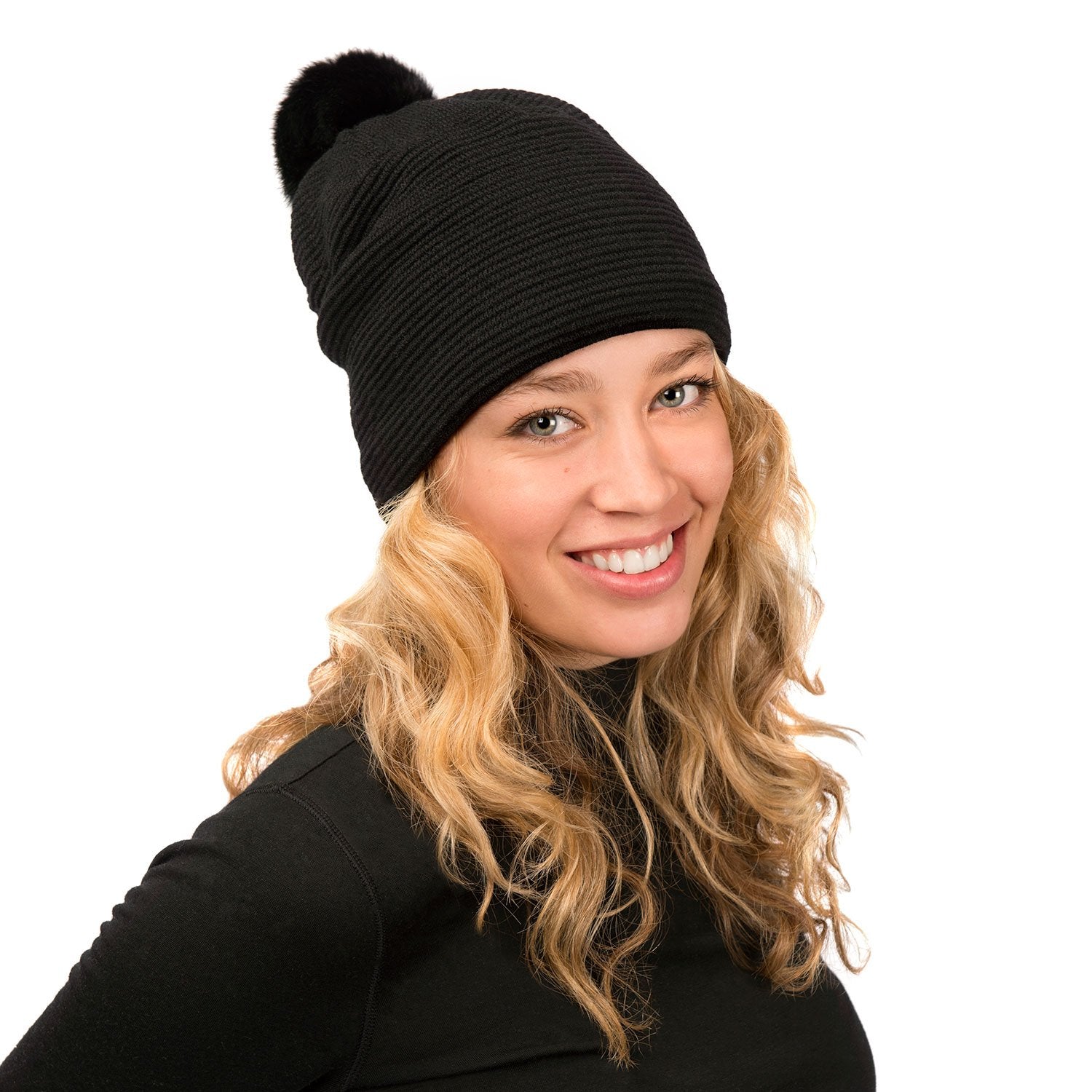 Loren Beanie Hat for Men & Women - Soft Winter Knit Skull Cap in Black - Warm & Stylish for Outdoor Activities, Skiing, and Casual Wear
