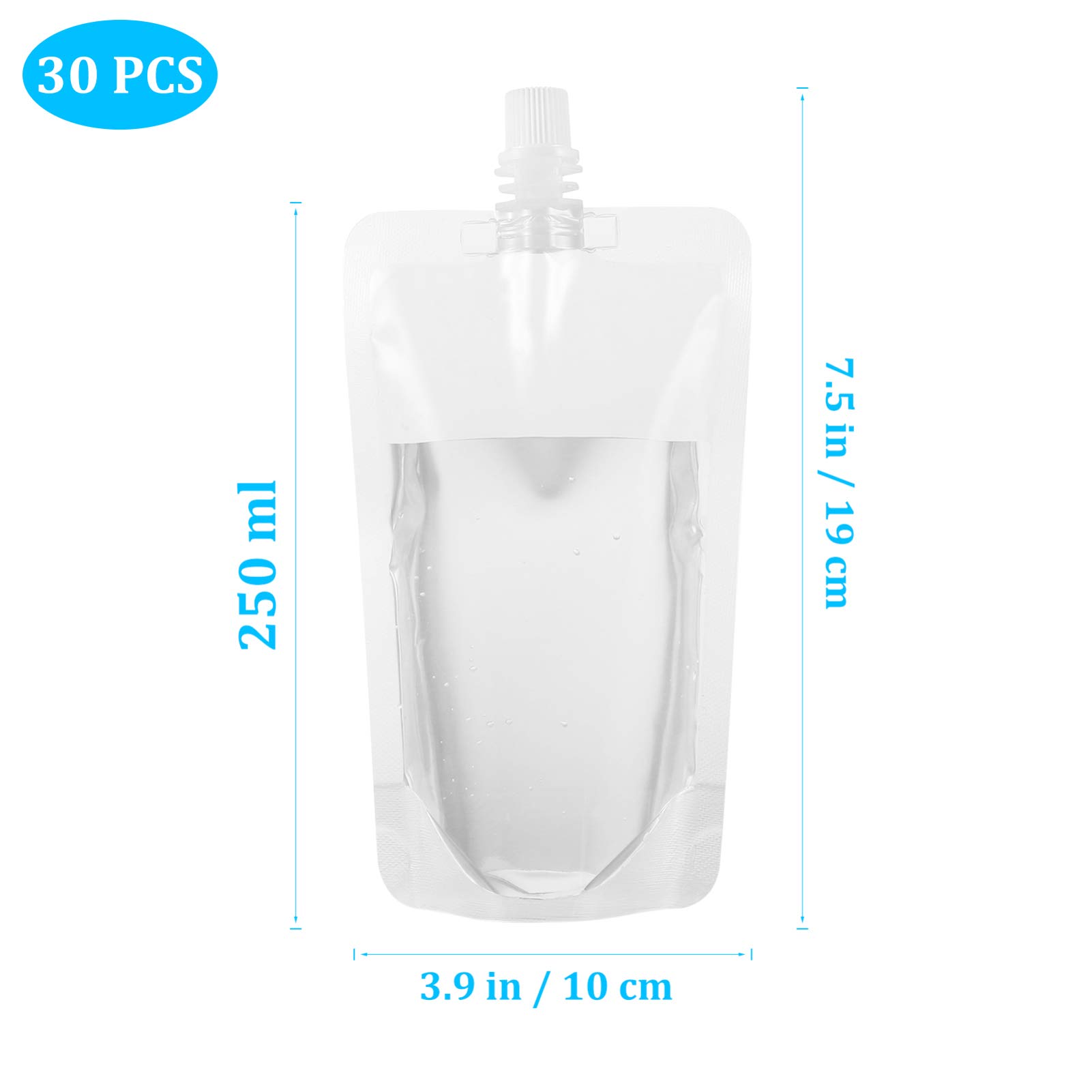 Hemoton 30-Pack 250ML Clear Disposable Drink Pouches - Leak-Proof Beverage Bags for Milk Tea, Fruit Juice & Herbal Tea | Perfect for Parties, Picnics & Outdoor Events
