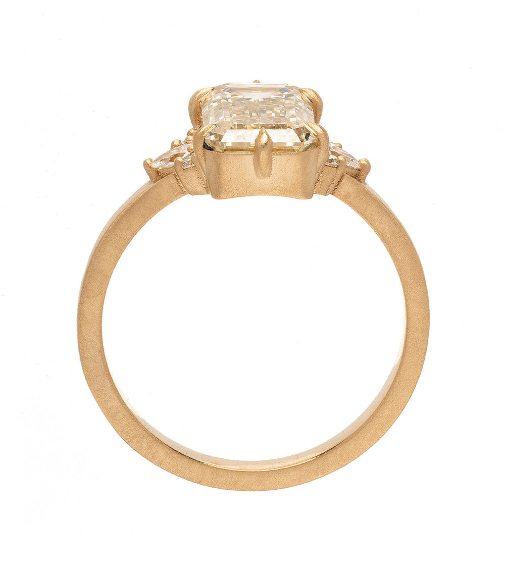 Melina 2 53Ct Step Cut Champagne Diamond Engagement Ring for Women - Elegant Wedding & Proposal Jewelry Gift