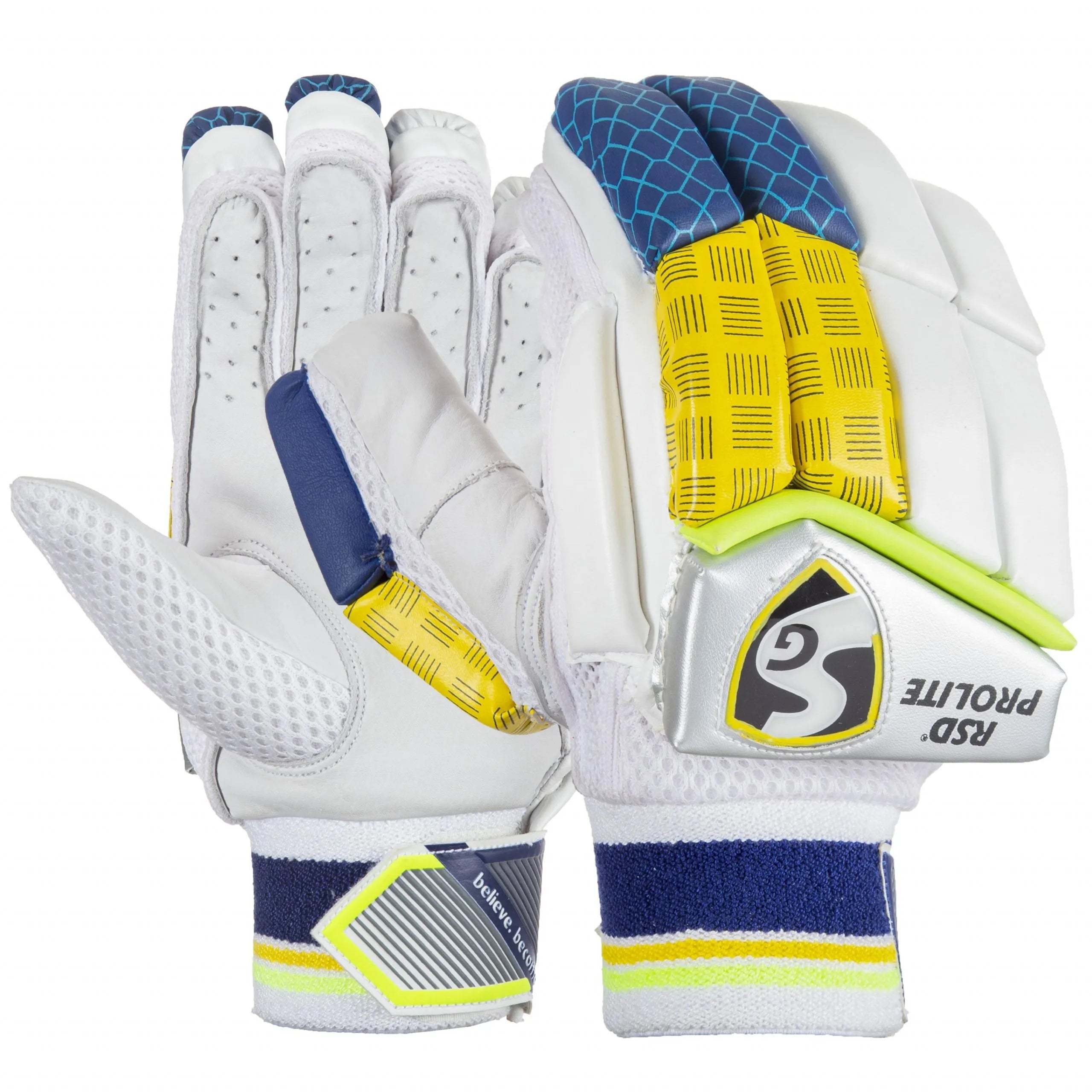 SG RSD Prolite Cricket Batting Gloves - Premium Leather Cricket Gloves for Men & Women - Perfect for Practice, Training & Competitive Matches
