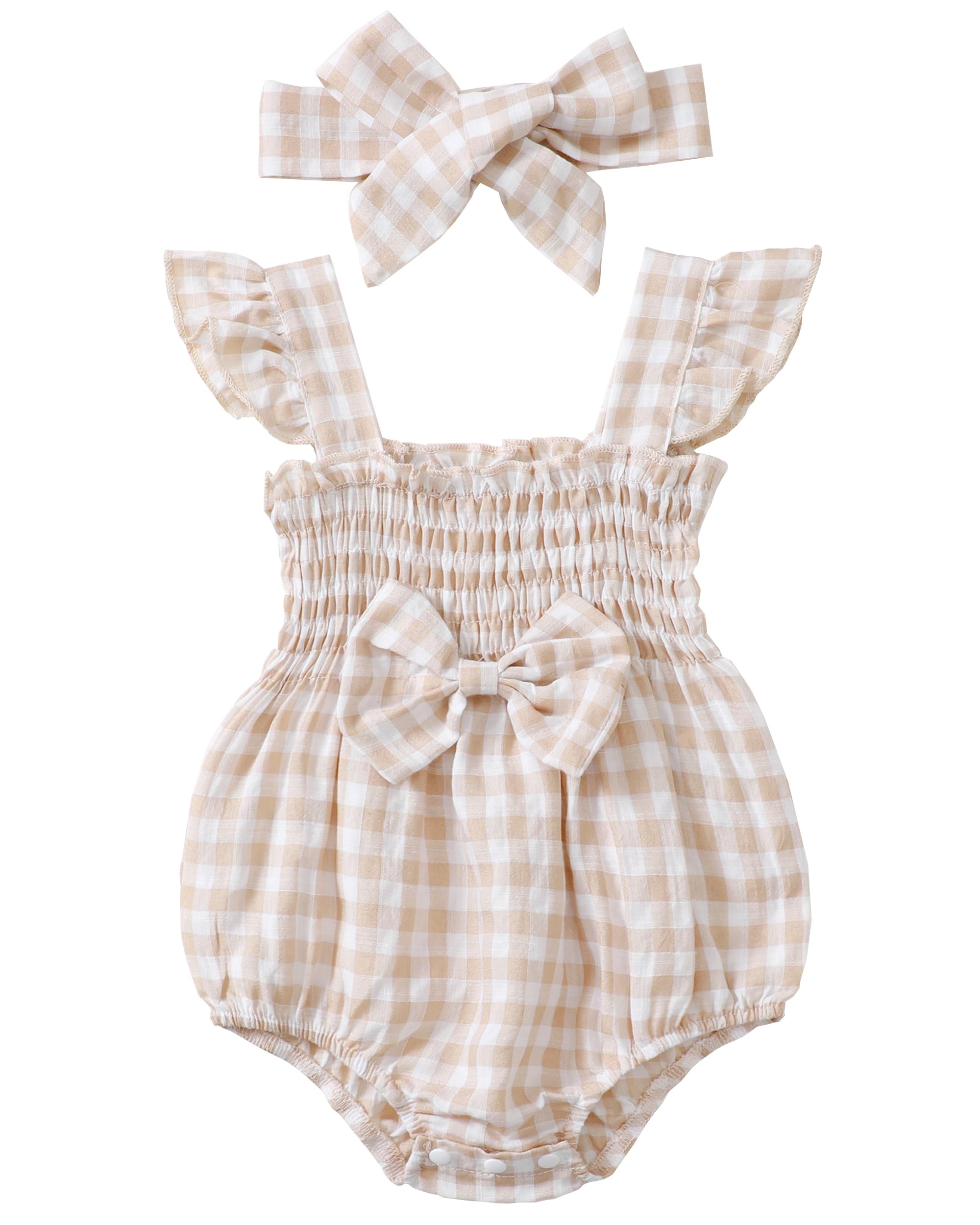Renotemy Newborn Baby Girl Clothes - Soft Summer Romper Jumpsuits with Short Sleeves | Cute Infant Outfits for Playtime & Photo Shoots