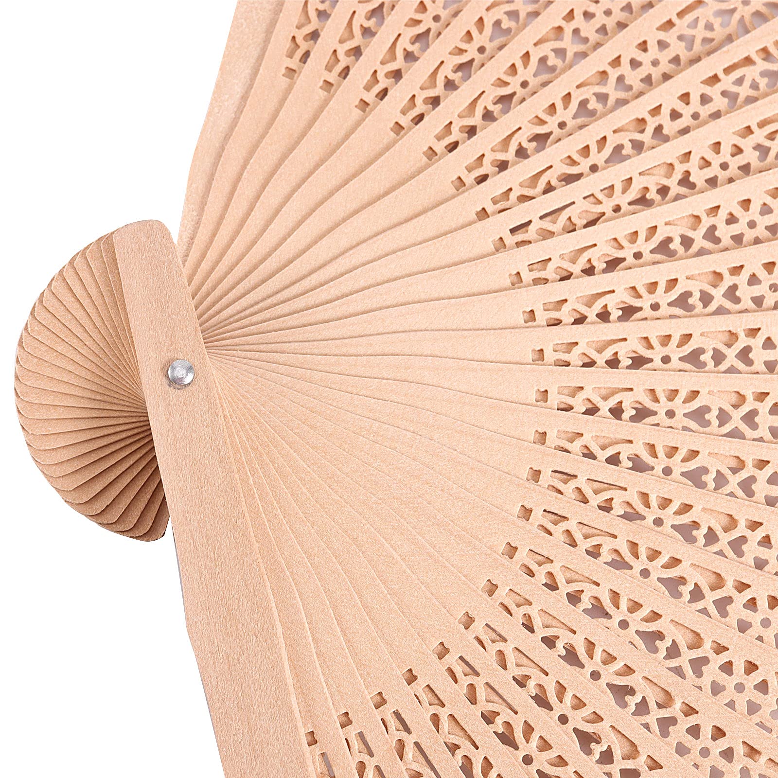 HOIGON 30 Pack 8 Inch Sandalwood Folding Hand Fans - Bulk Wooden Wedding Fans for Guests, Party Favors, Gifts, Dance Performances & Home Decor - Perfect for Weddings, Bridal Showers, Cultural Events & Summer Cooling
