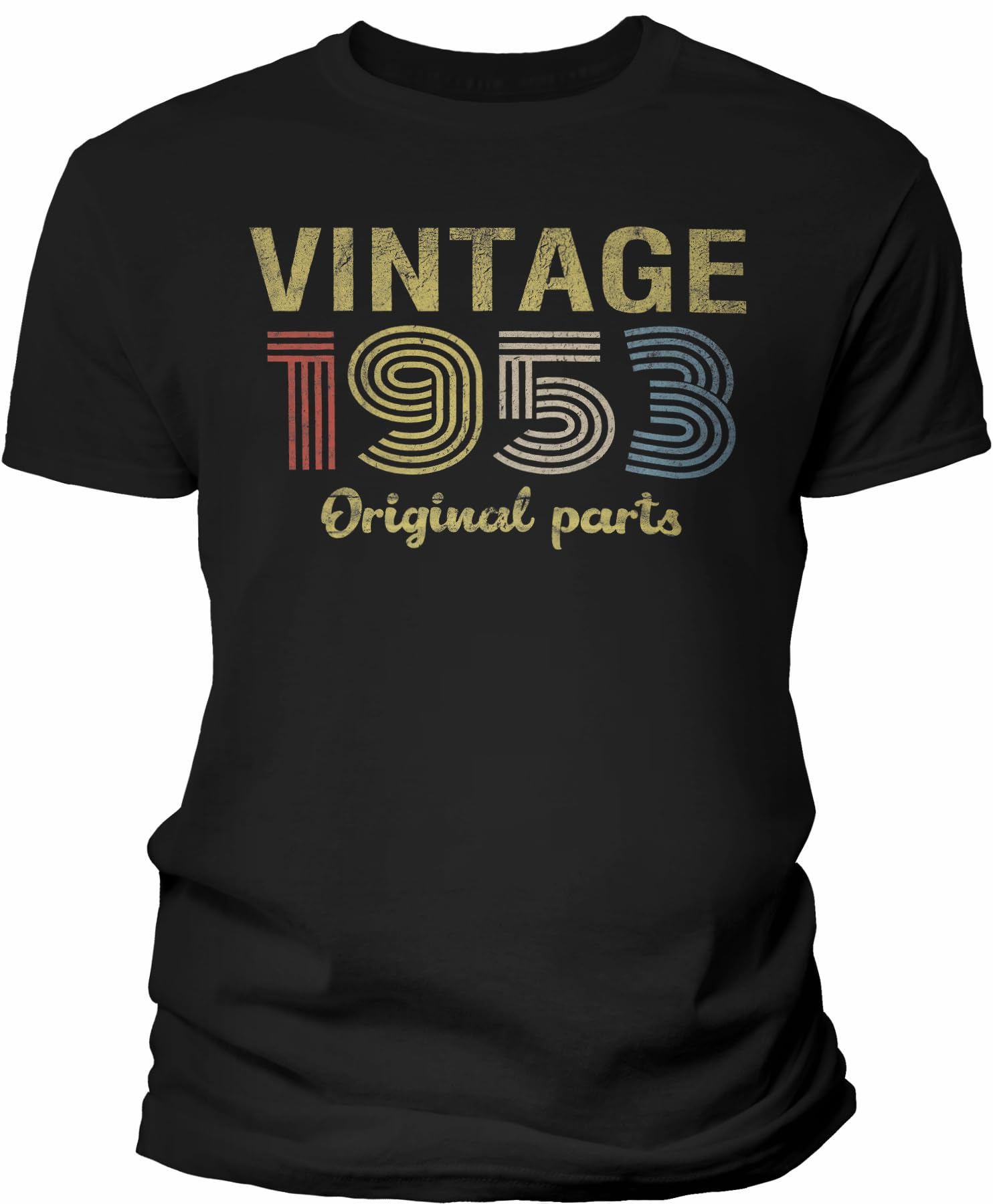 Vintage 1953 Retro 72nd Birthday Gift for Men - Original Parts Themed T-Shirt | Perfect for Grandpa's Milestone Celebration & Nostalgic Birthday Parties