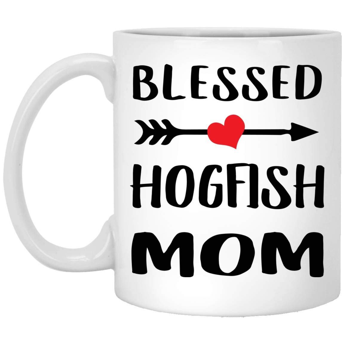 Blessed Hogfish Mom Funny Coffee Mug - 11 Oz White Ceramic Cup - Perfect Christmas Gift for Women 2024 - Great for Coffee, Tea & Office Use