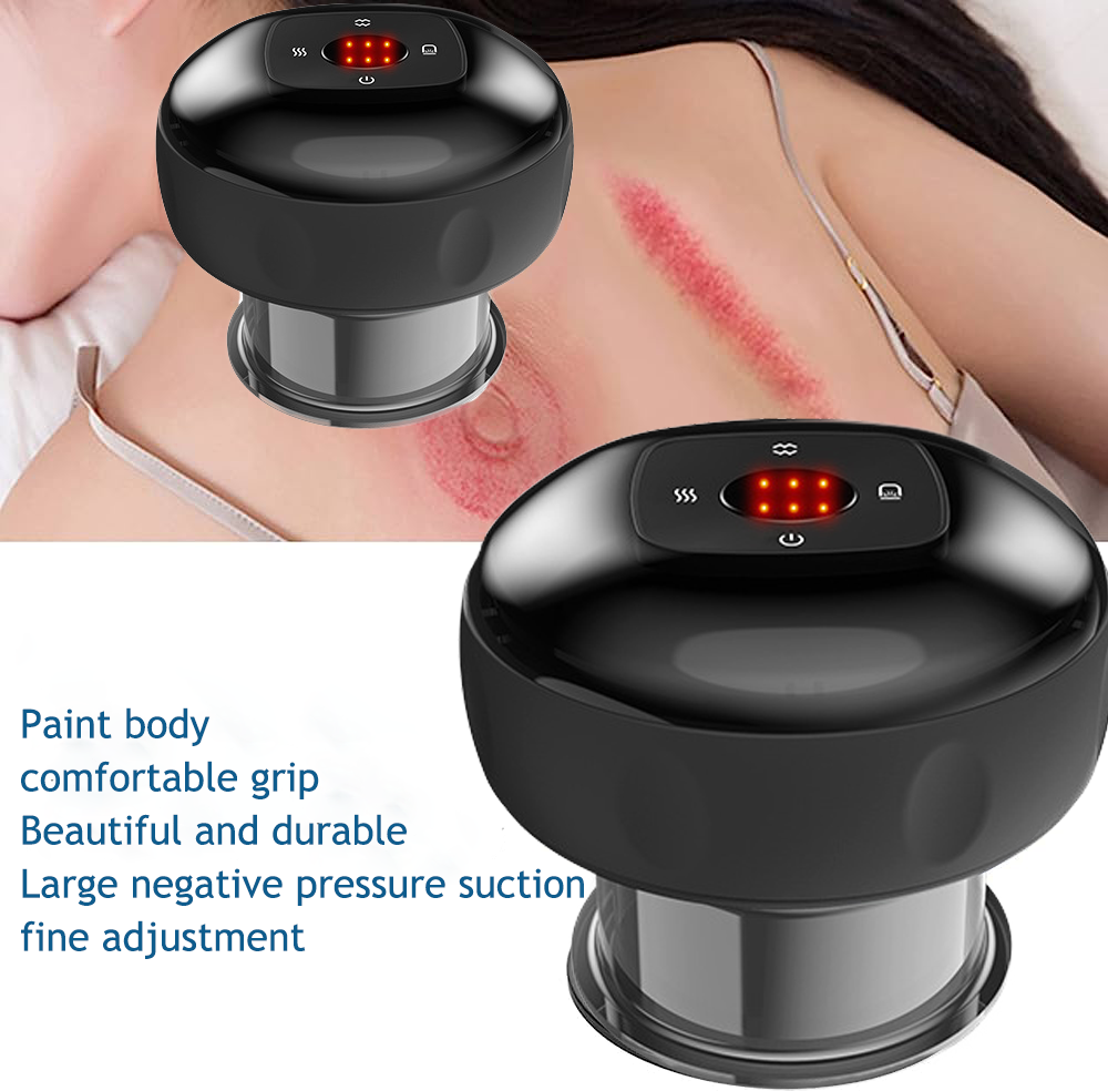 12-Level Electric Cupping Therapy Massager with Red Light Heating - Smart Scraping for Body Slimming & Pain Relief - Perfect for Home Spa, Muscle Recovery, and Relaxation Therapy