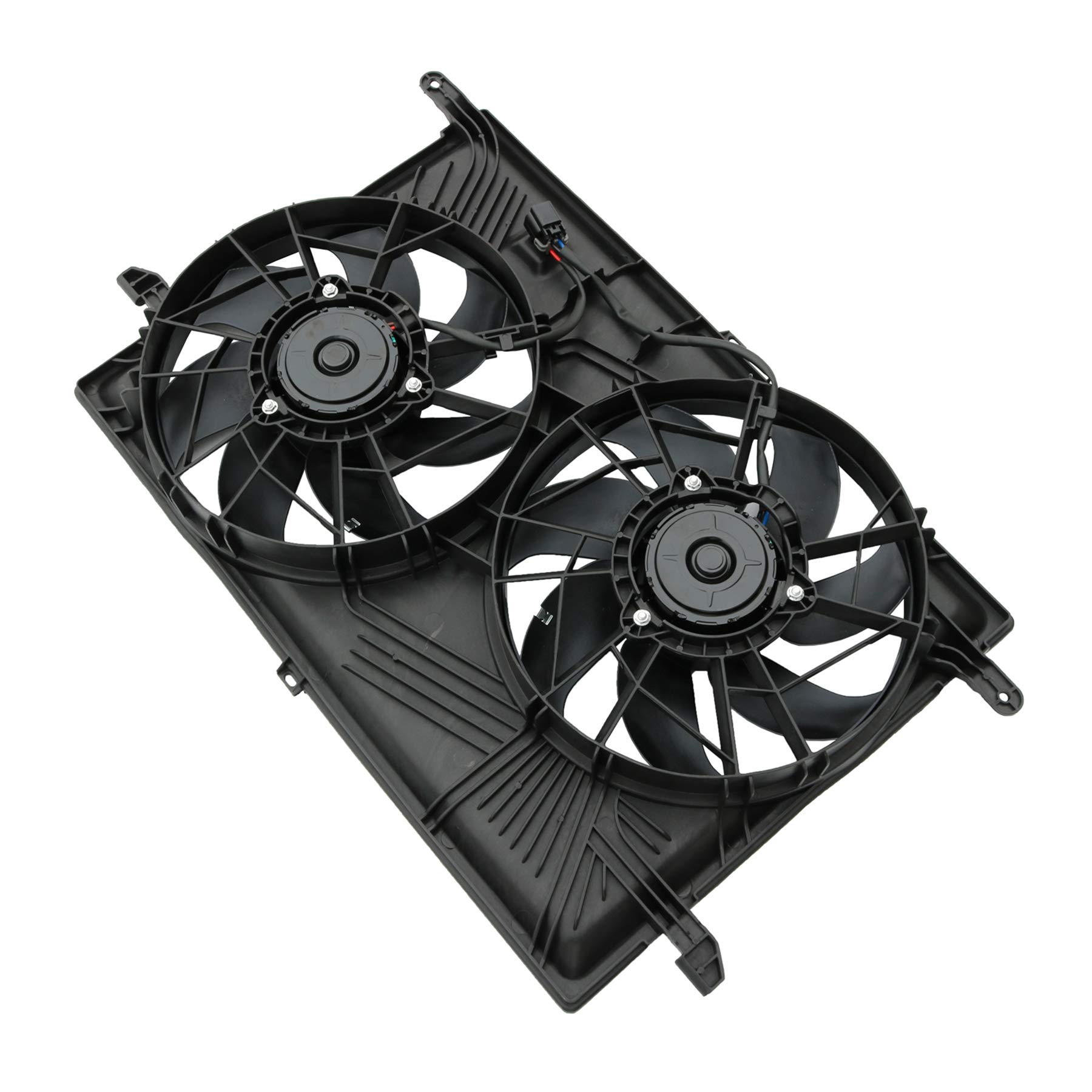 JDMSPEED New Dual Radiator Cooling Fan Assembly 25927026 Replacement for Buick Enclave, Chevy Traverse, GMC Acadia, Saturn Outlook - High Performance Cooling for SUVs & Trucks