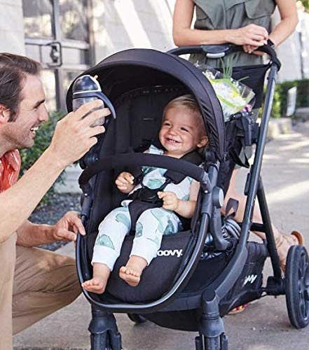 Joovy Qool Parent Organizer - Black | Stroller Accessory with Multiple Pockets for Diapers, Wipes & Essentials | Perfect for Travel, Shopping & Daily Outings with Baby